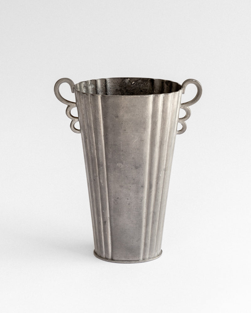Modernist Pewter Vase by Sylvia Stave, 1935, Sweden — detail view