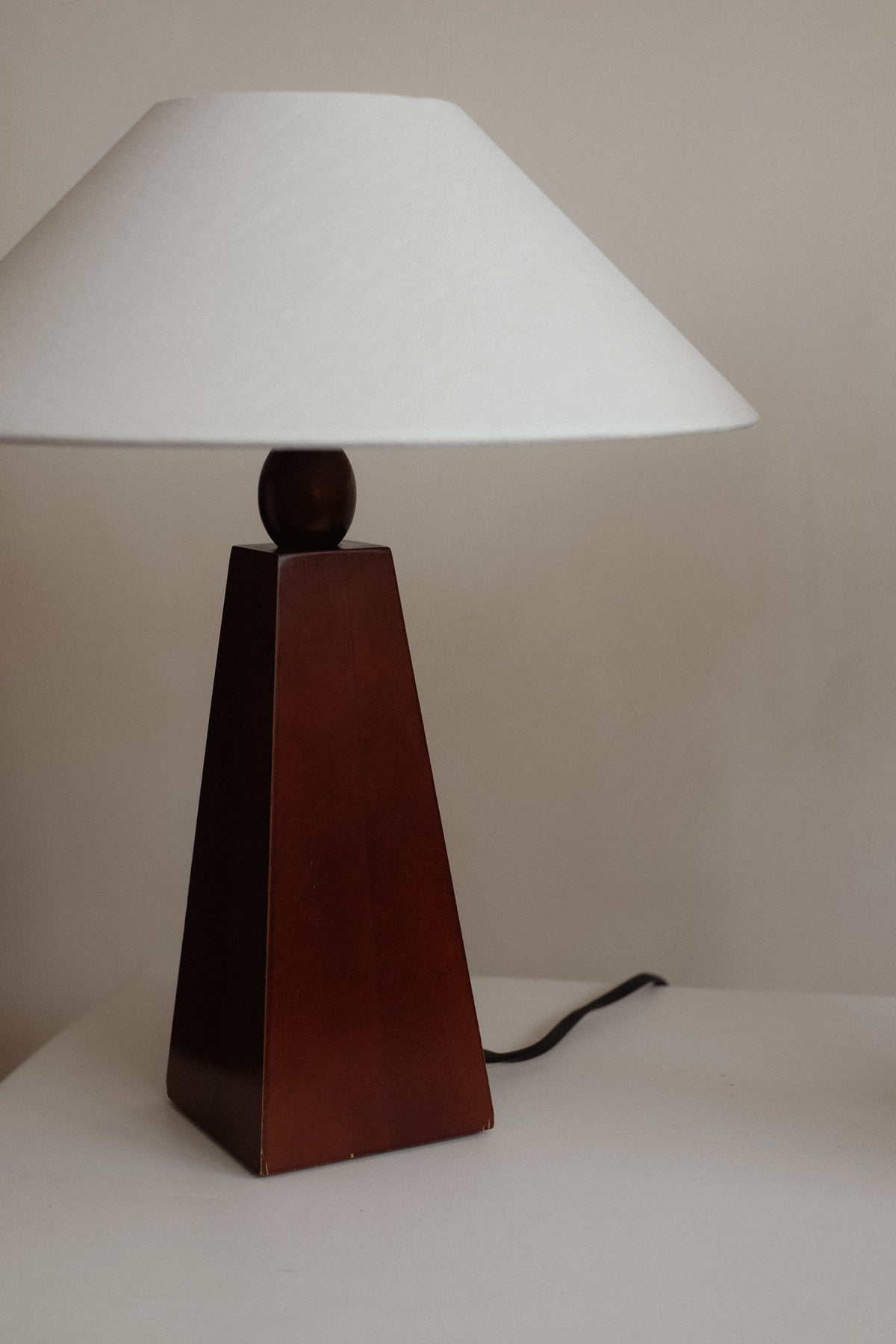 Timeless Elegance Wooden Table Lamp — close-up