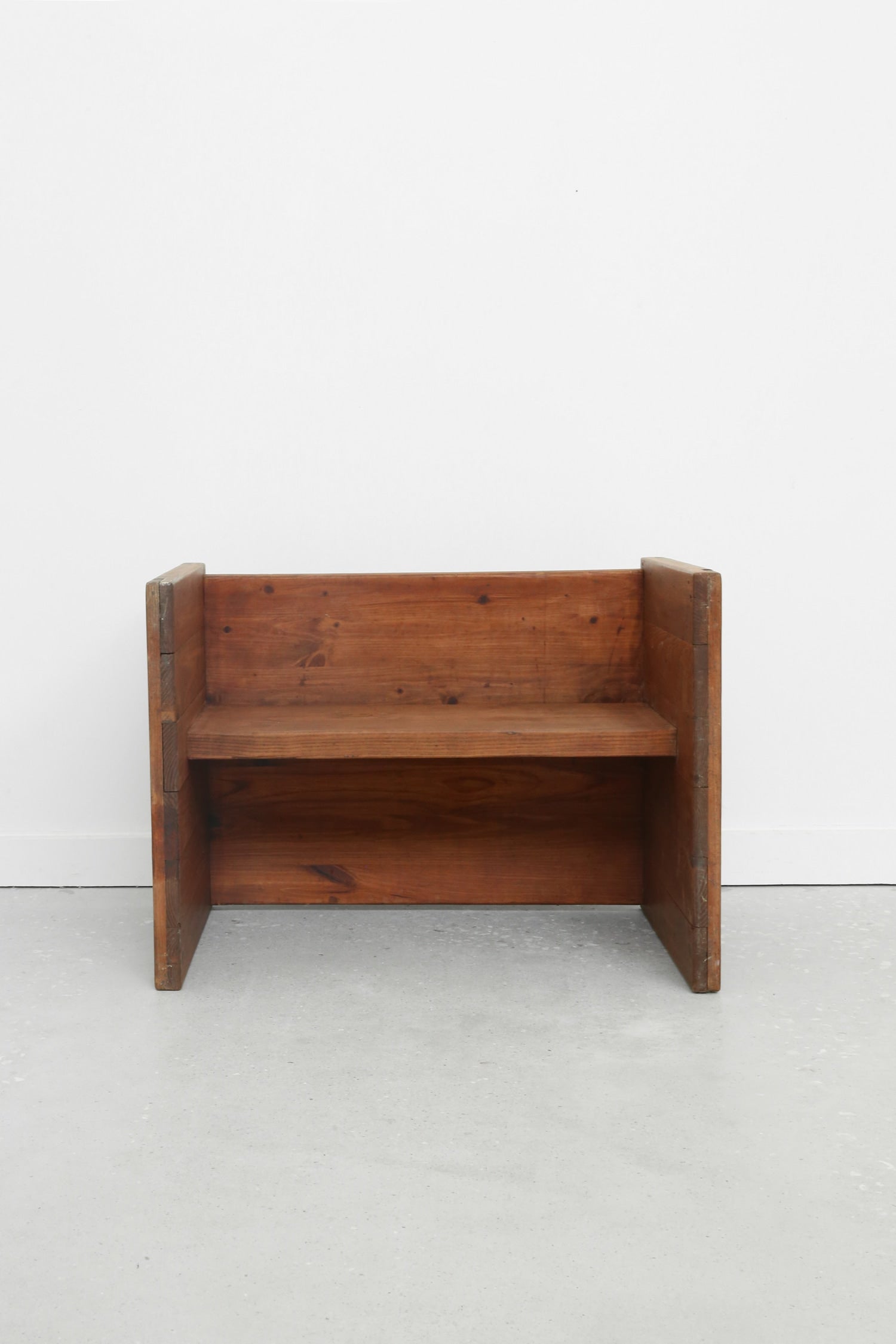 Primitive Pine Bench — close-up