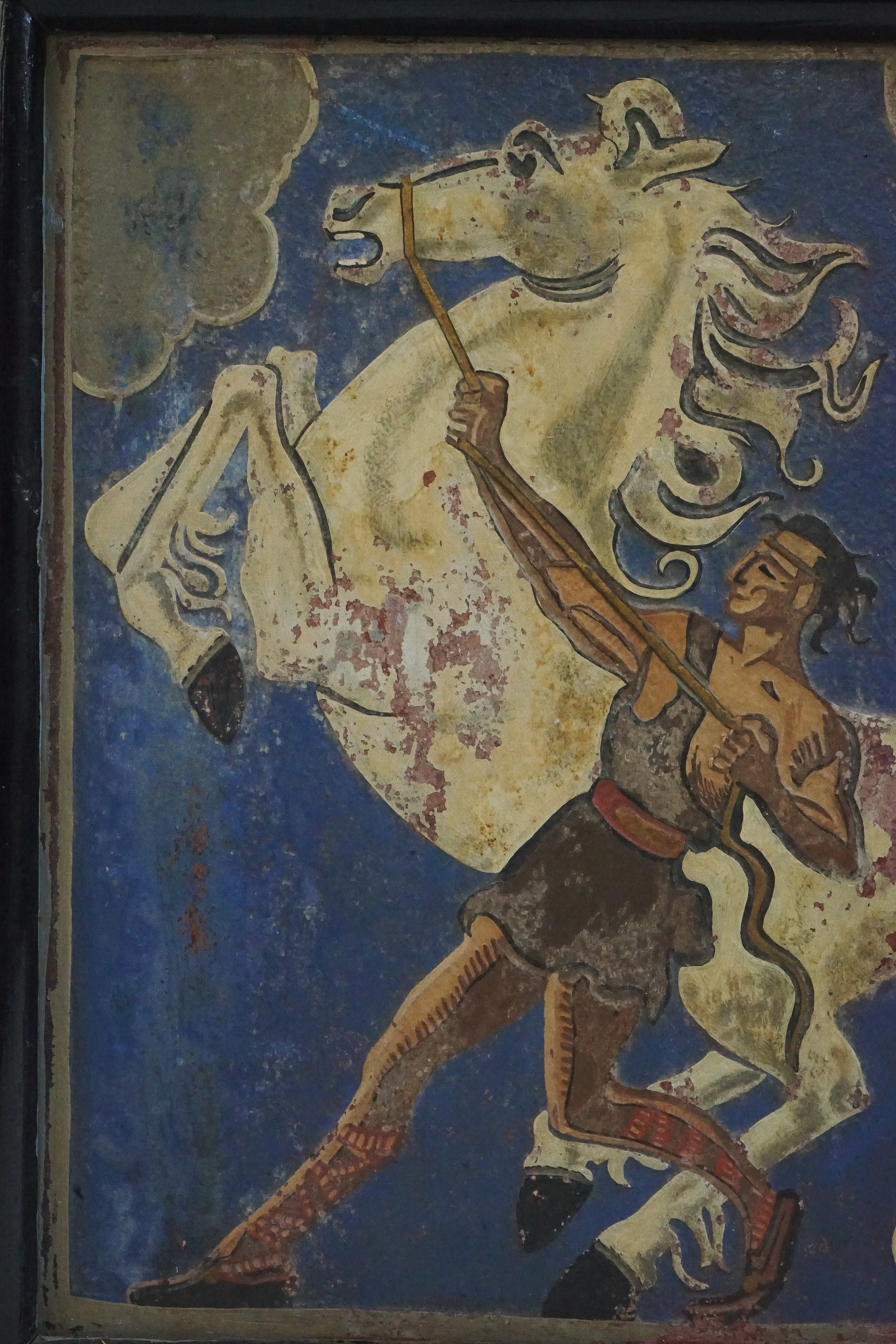 Amsterdam School Terracotta Plaque, c.1920–30 — close-up of painted horse and figure details
