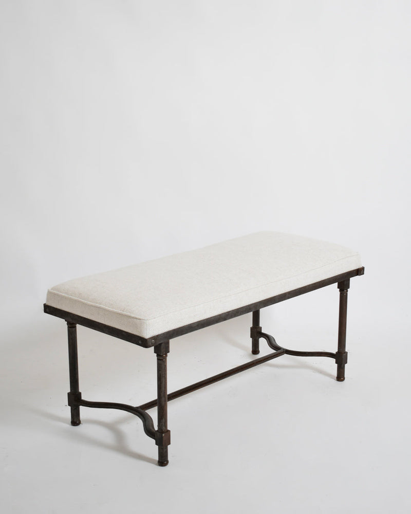 Rectangular wrought iron bench, 1960s by Barracuda Interiors | The Oblist