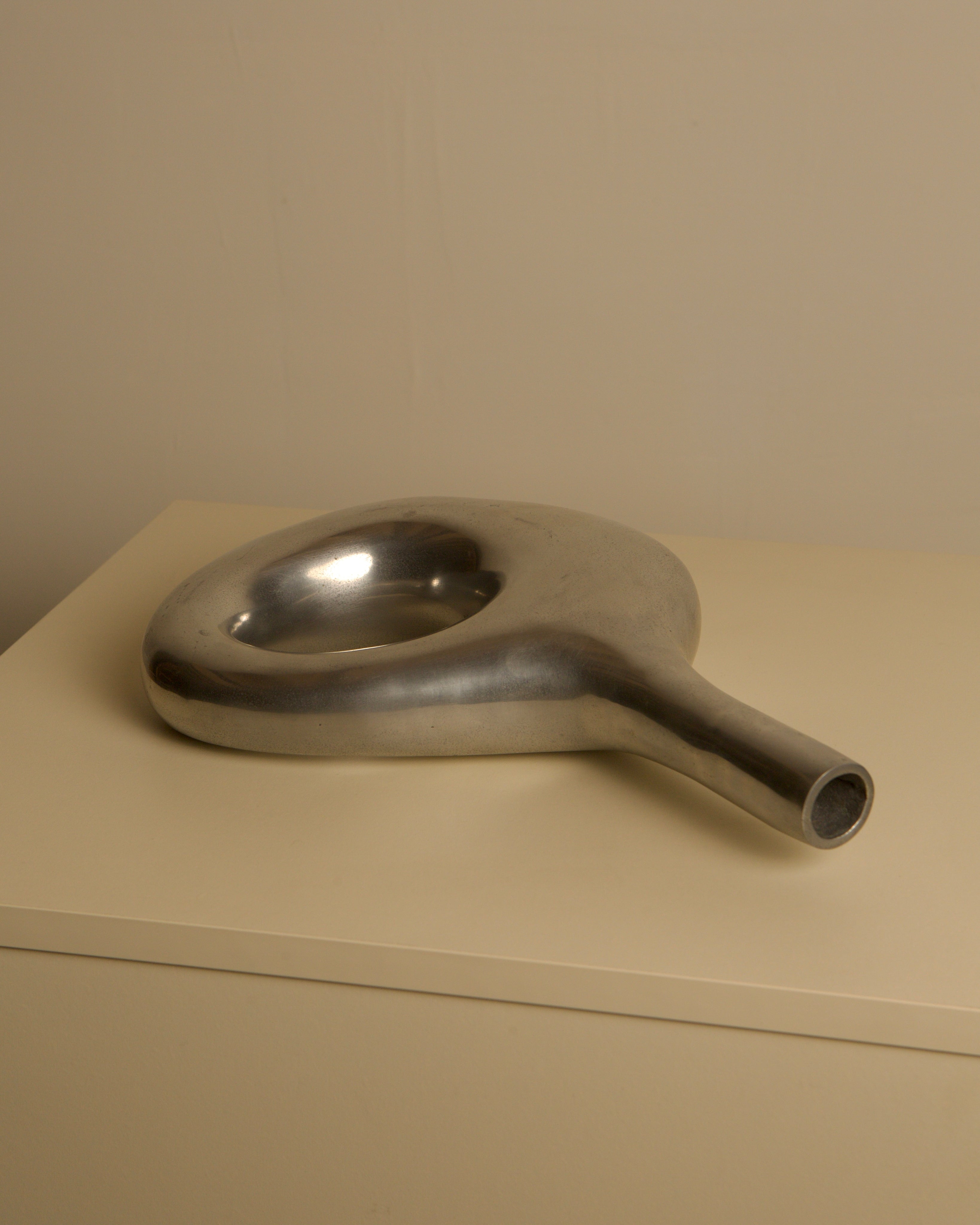 Pair of Italian cast aluminum vases from the 1980s — alternate view