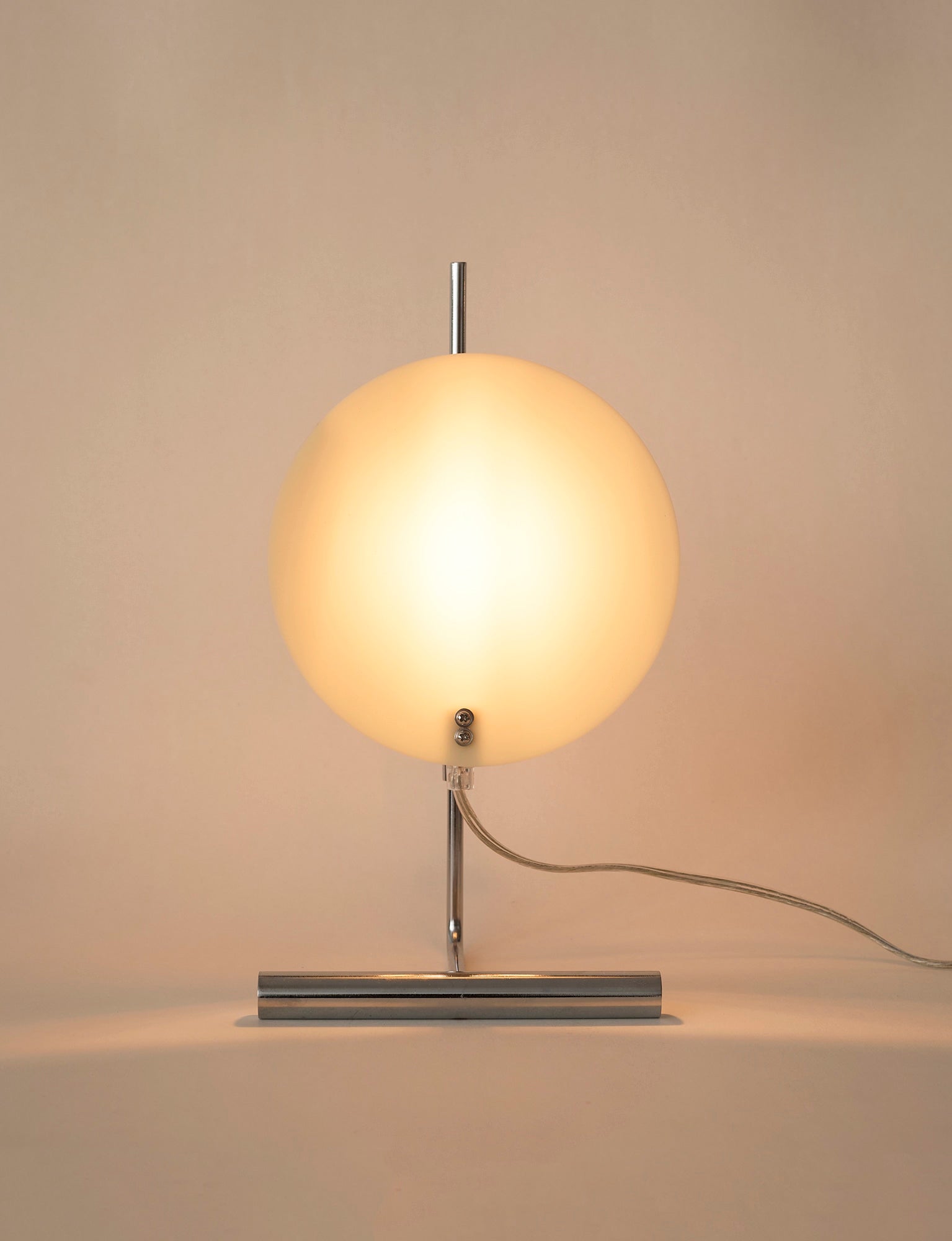 Vintage Habitat Table Lamp with Rotating Disc Shade on Chrome Stem, c. 1990 by DIG IN JAPAN | The Oblist