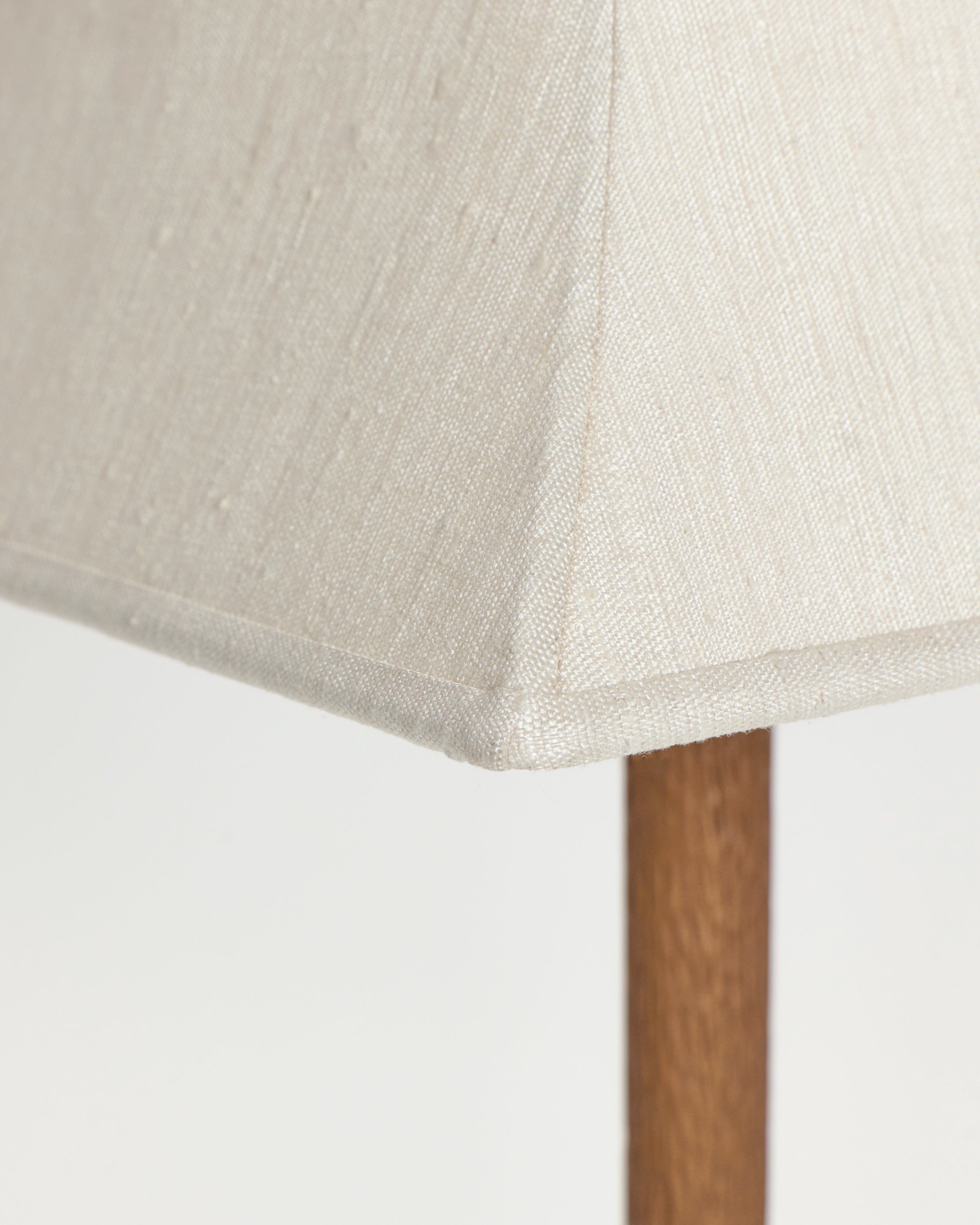 Coquette Floor Light — close-up of linen shade texture