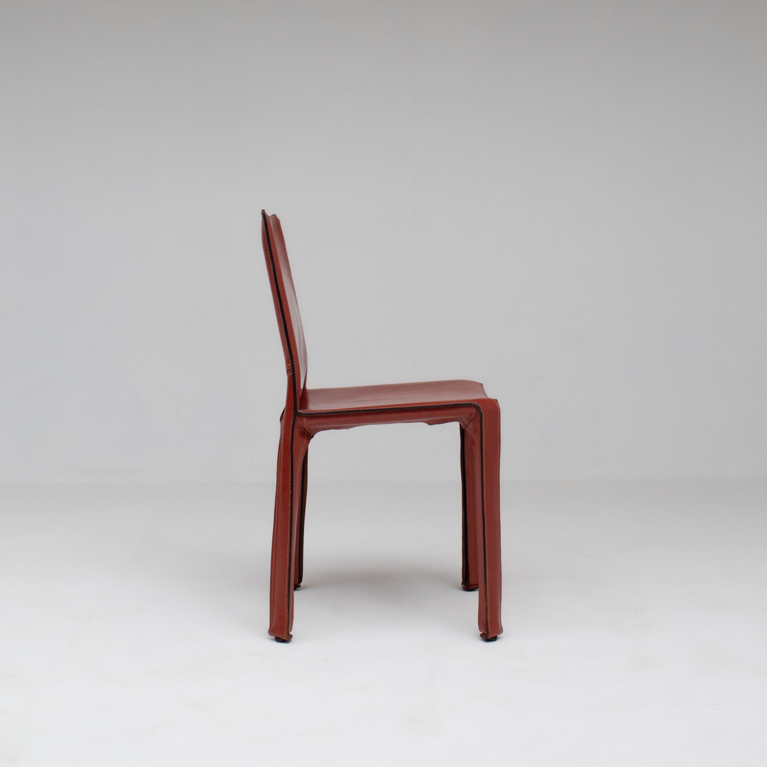 Mario Bellini Cab Chairs for Cassina in Red Leather — alternate view