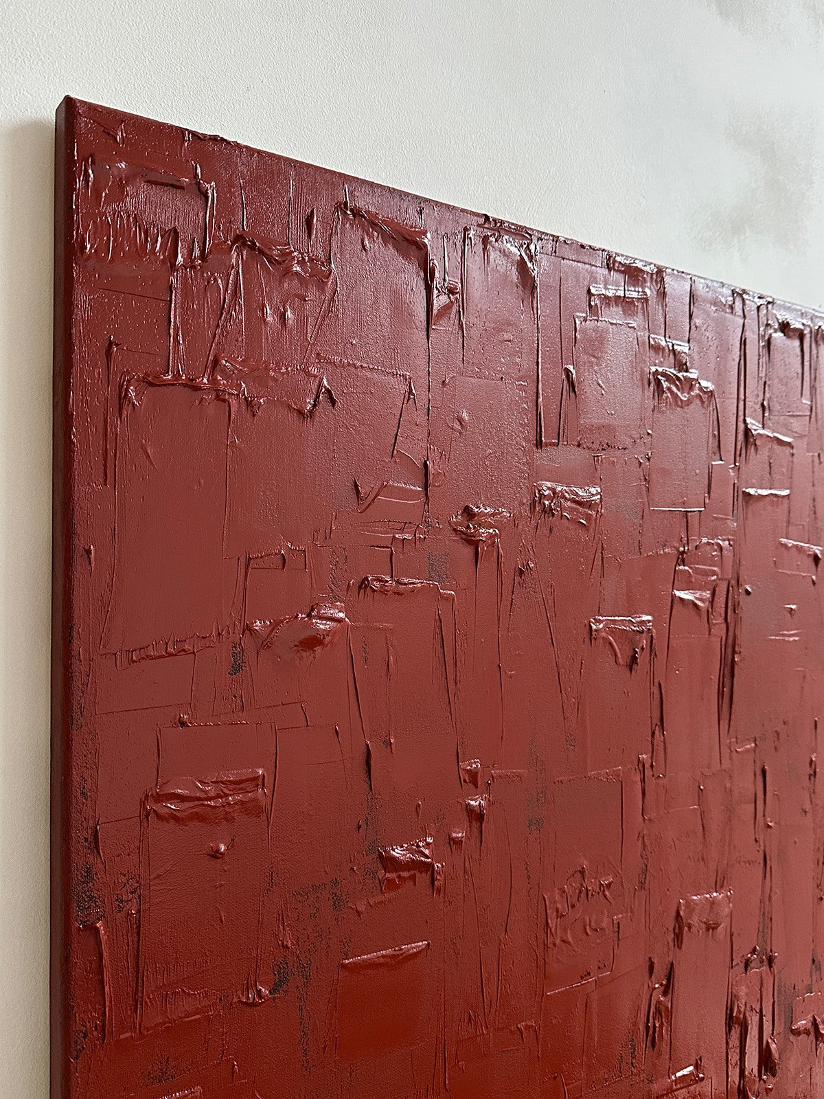 Indian Red - Burnt' Painting — close-up of textured red surface