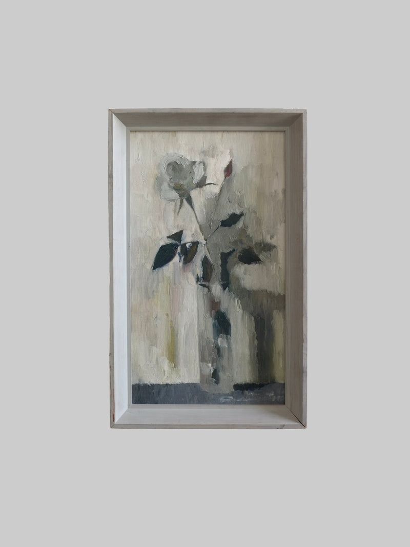 Gunnar Persson floral still life oil painting in frame, 1960s