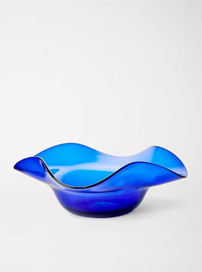 Blixen Bowl Large — close-up of vibrant blue glass design