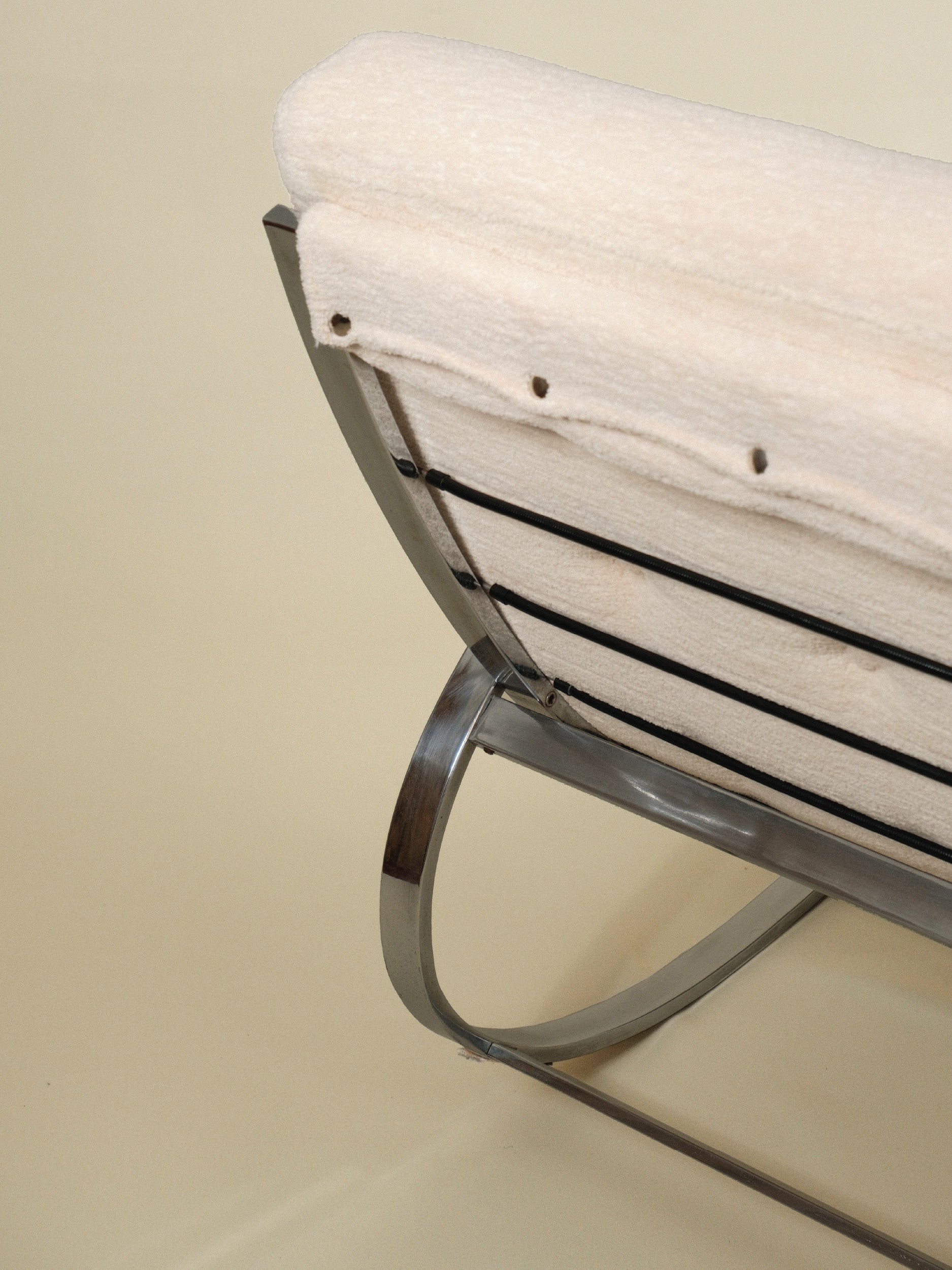 Renato Zevi "Ellipse" Vintage Rocking Chair — side angle