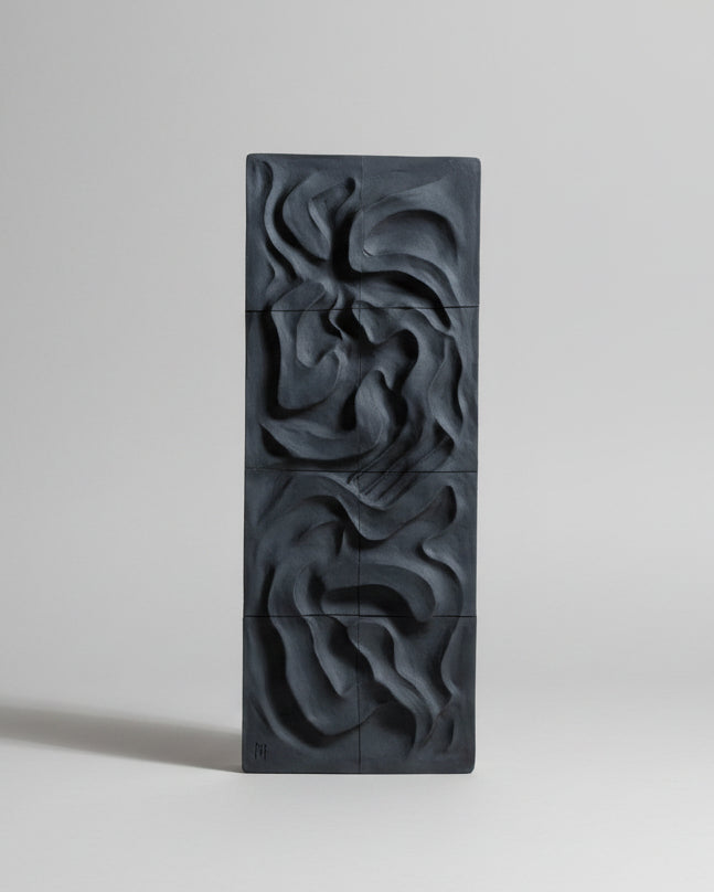 Kilauea Lava - Wall Sculpture by Franck Scala | The Oblist — handcrafted black ceramic