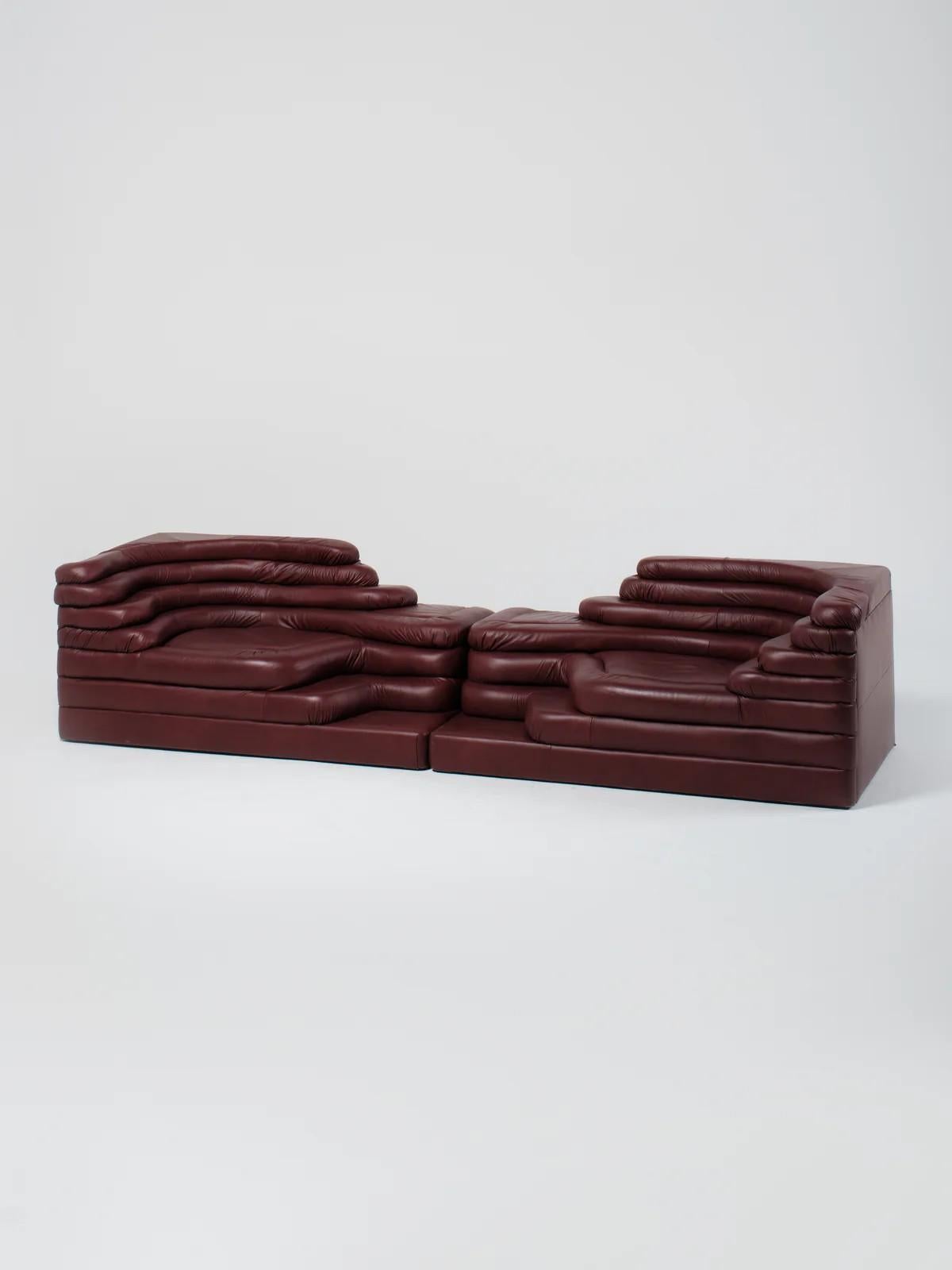 De Sede DS-1025/09 Terrazza by Ubald Klug – Dark Red Leather, 1970s — alternate view