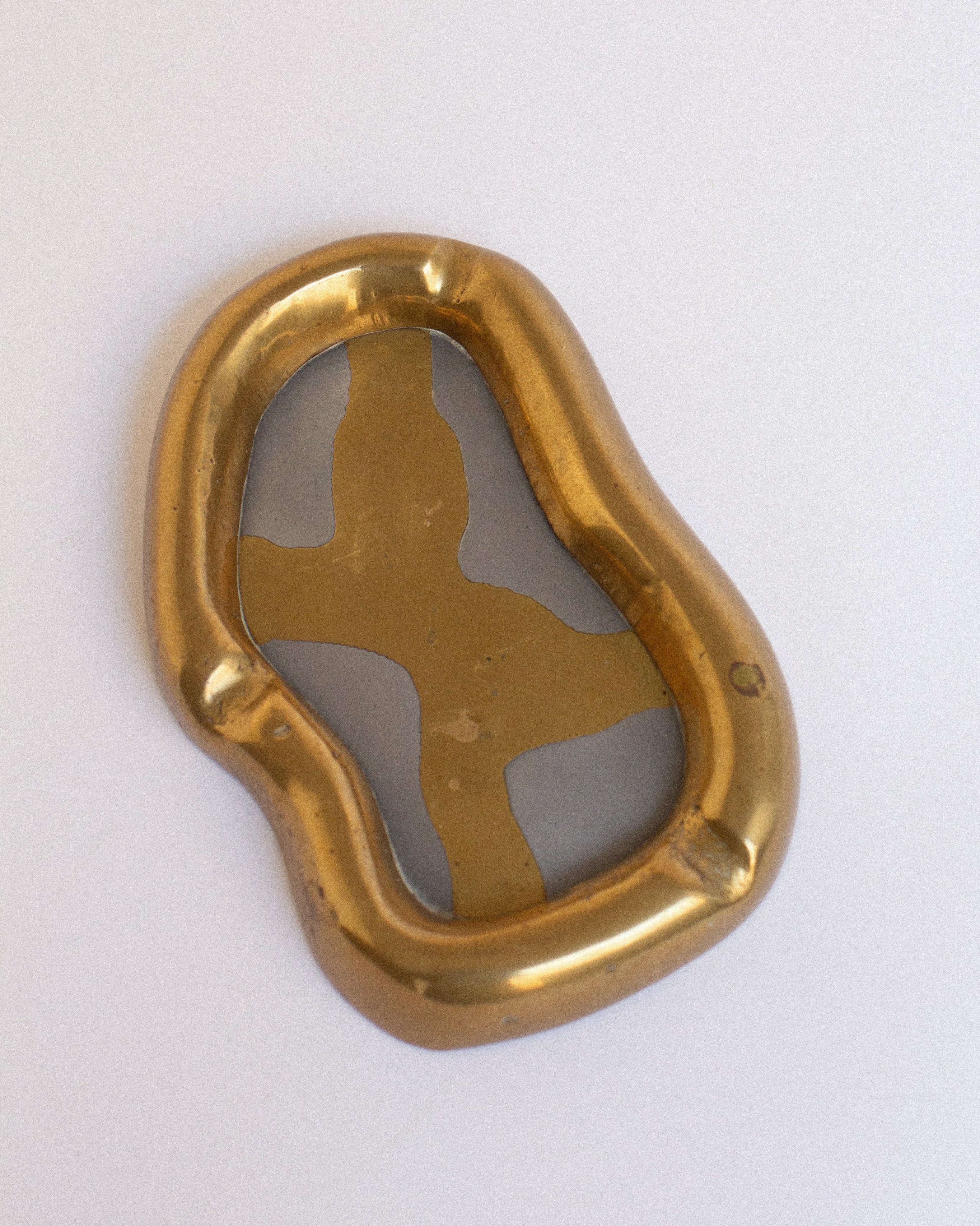 David Marshall Organic Brass Vide-Poche — side angle