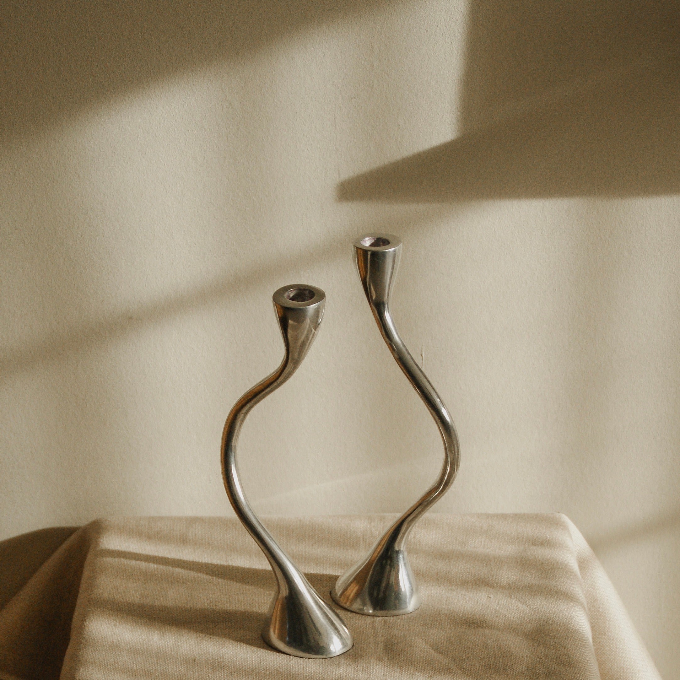 Pair of Curvy Candle Holders — close-up