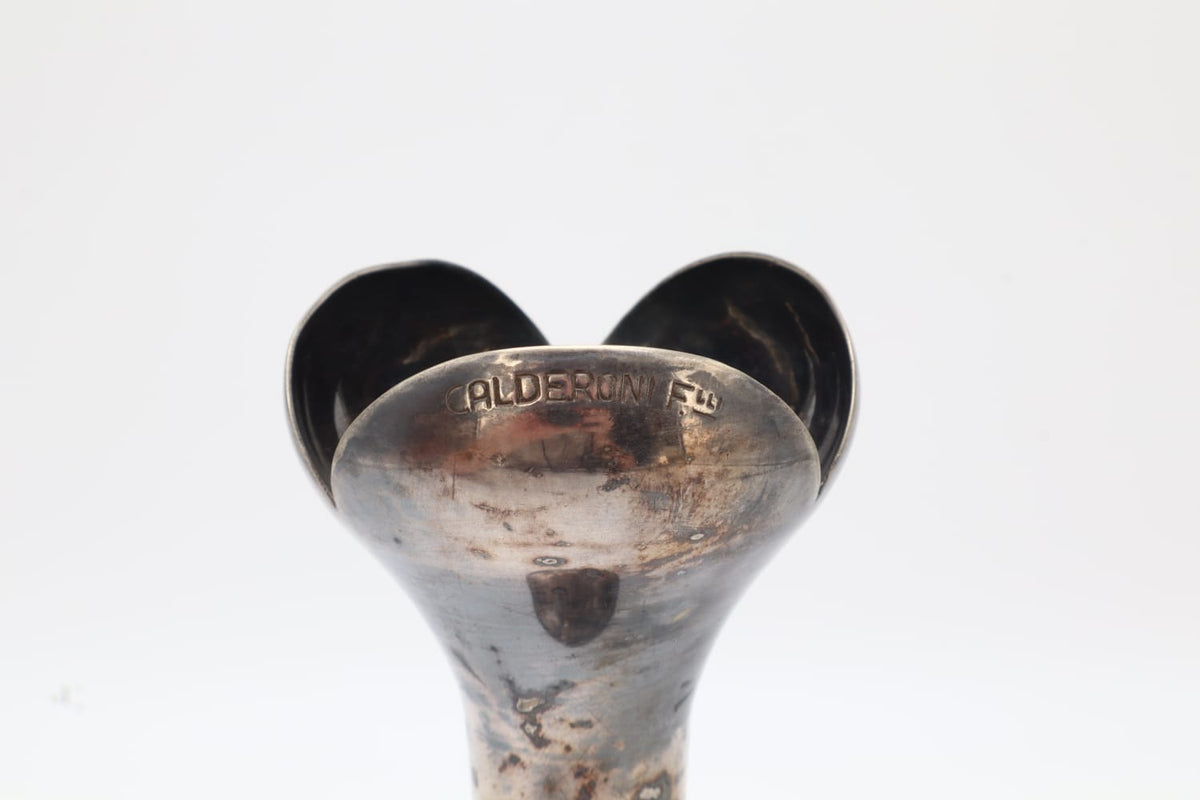 Gio Ponti ‘Soliflore’ Silver-Plated Bud Vase for Calderoni – Italy, 1930s — side angle