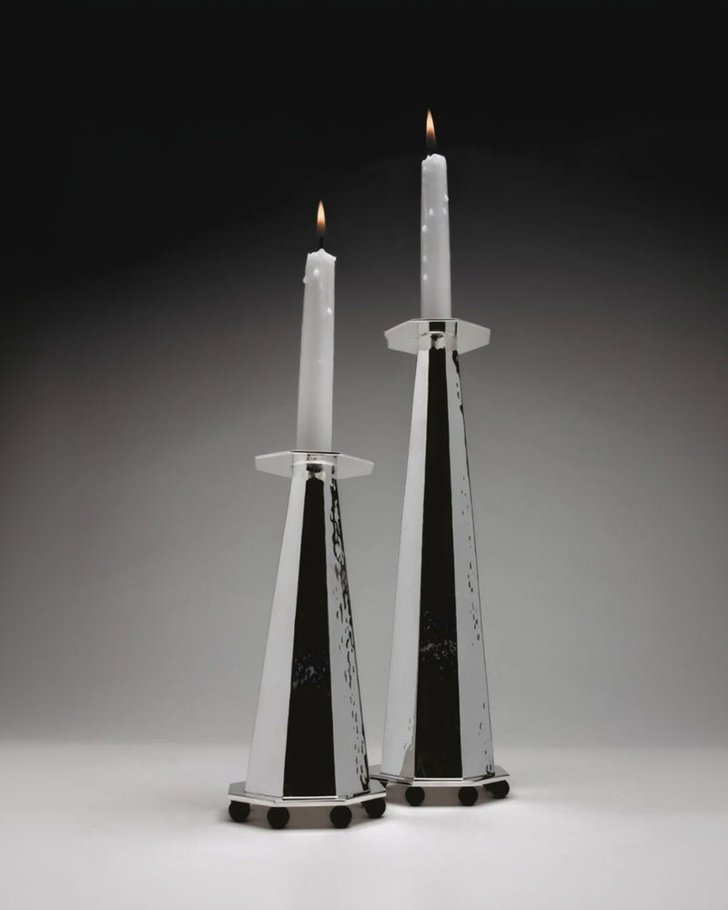 Silver Plated Tall Candleholder by zanetto | The Oblist — modern silver design