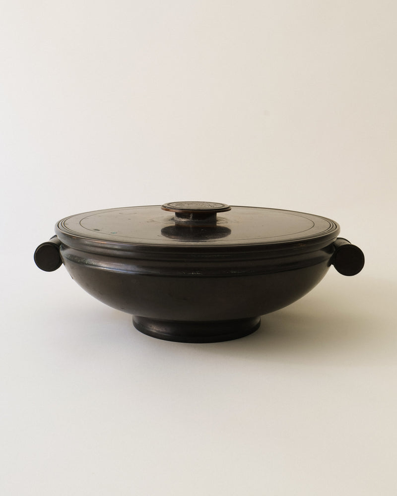 Bronze Lidded Dish Nilsson & Johansson Sweden 1930s — detail view
