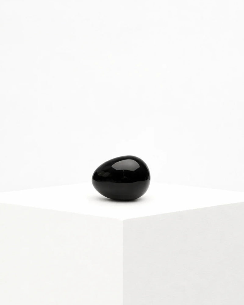 Black Onyx - Egg Paperweight by Fourth St | The Oblist