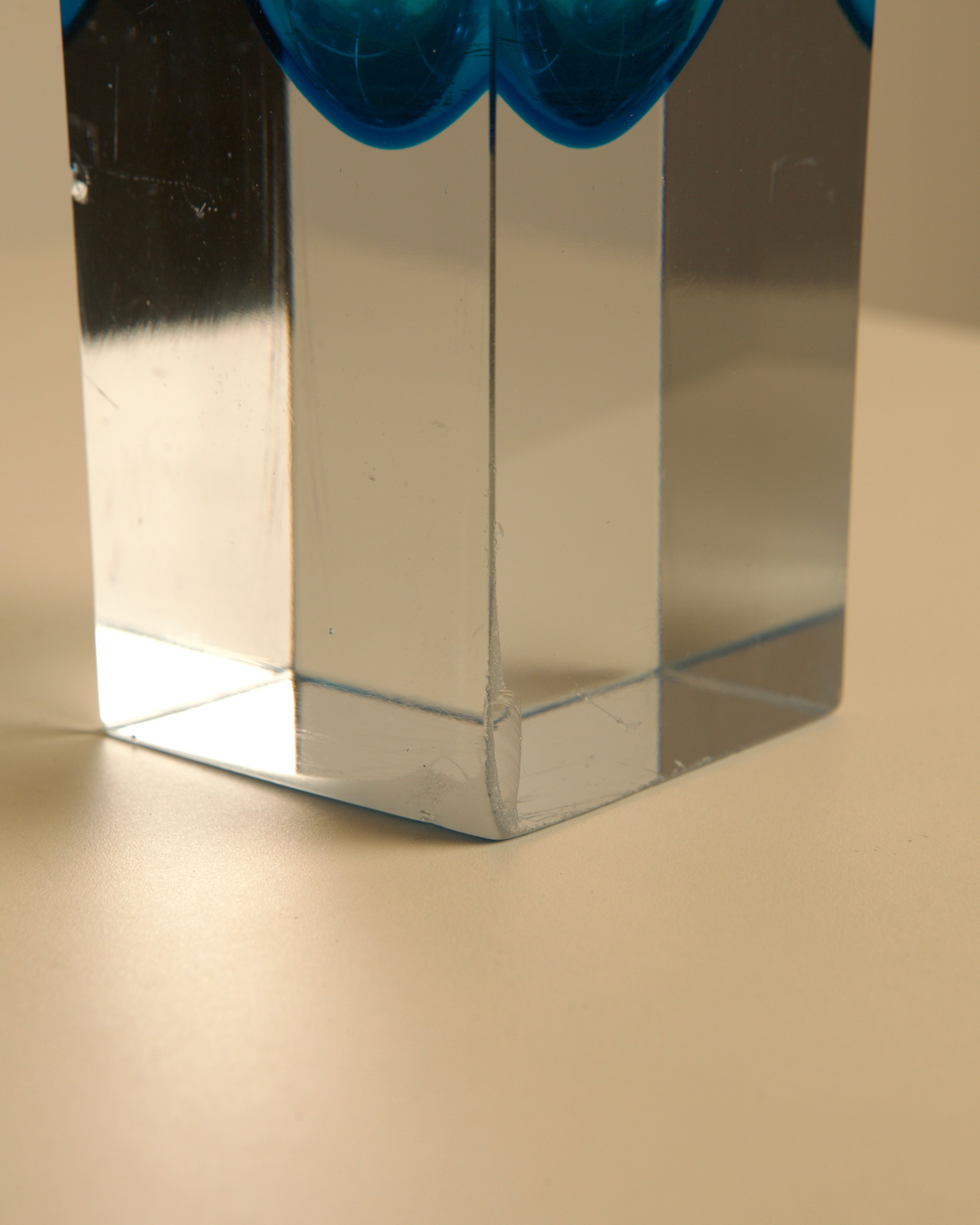 Grand Vase en Verre de Murano Bleu par Flavio Poli pour Seguso, Années 1980