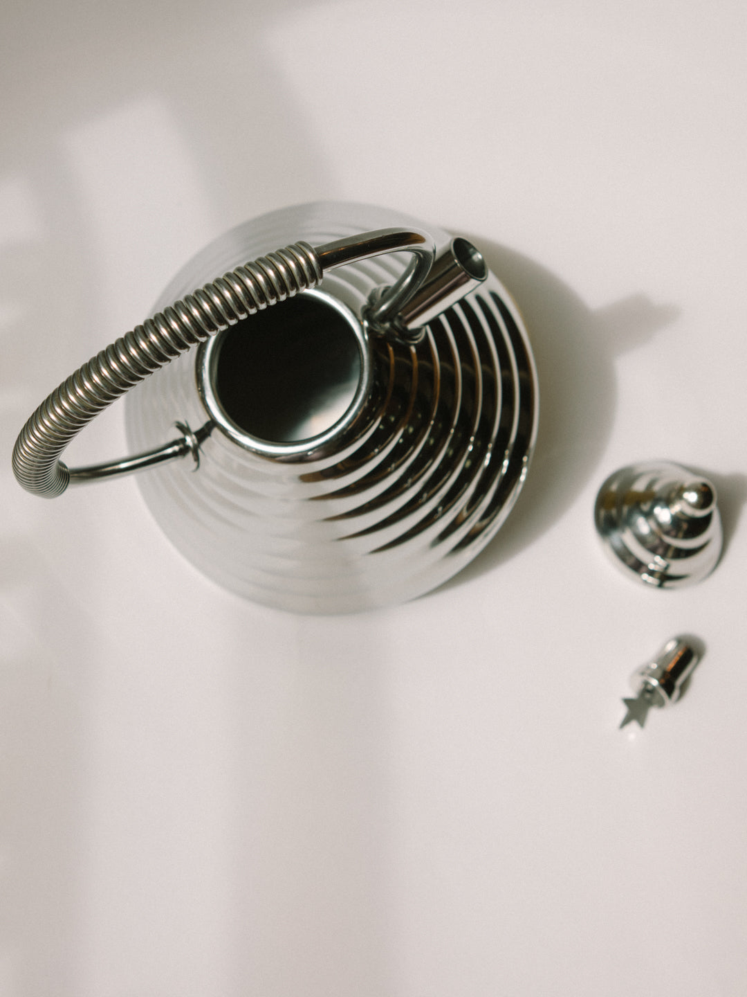 Stella Whistling Teapot by Marina Sgarbi — Italy, c. 1980s — close-up