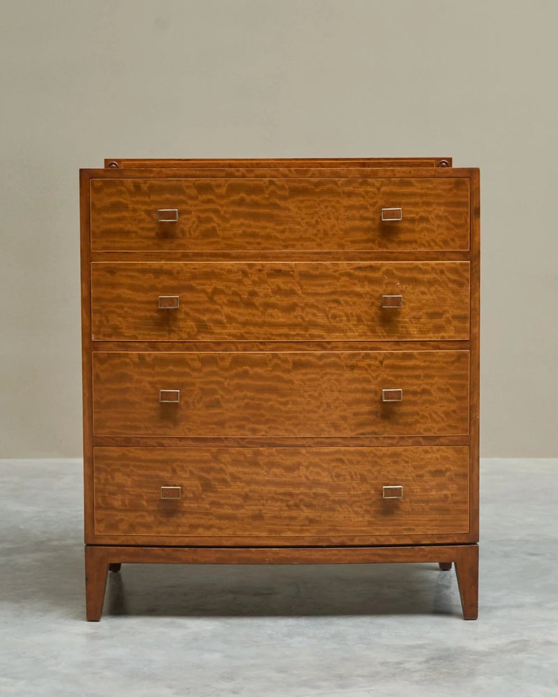 Art Deco Chest of Drawers in Wonderfully Expressive Maple England 1930s — lifestyle setting