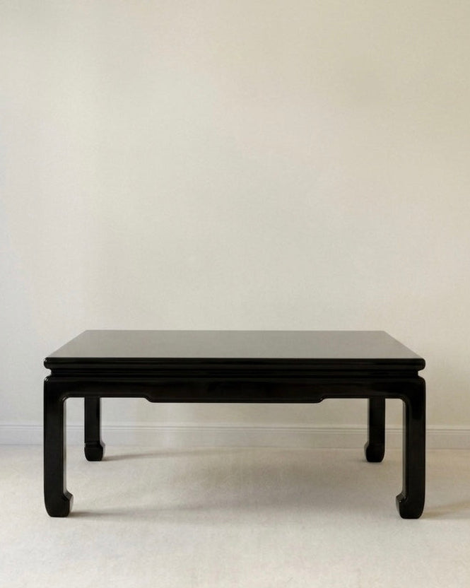 Vintage Black Lacquer Coffee Table by KASANAI | The Oblist