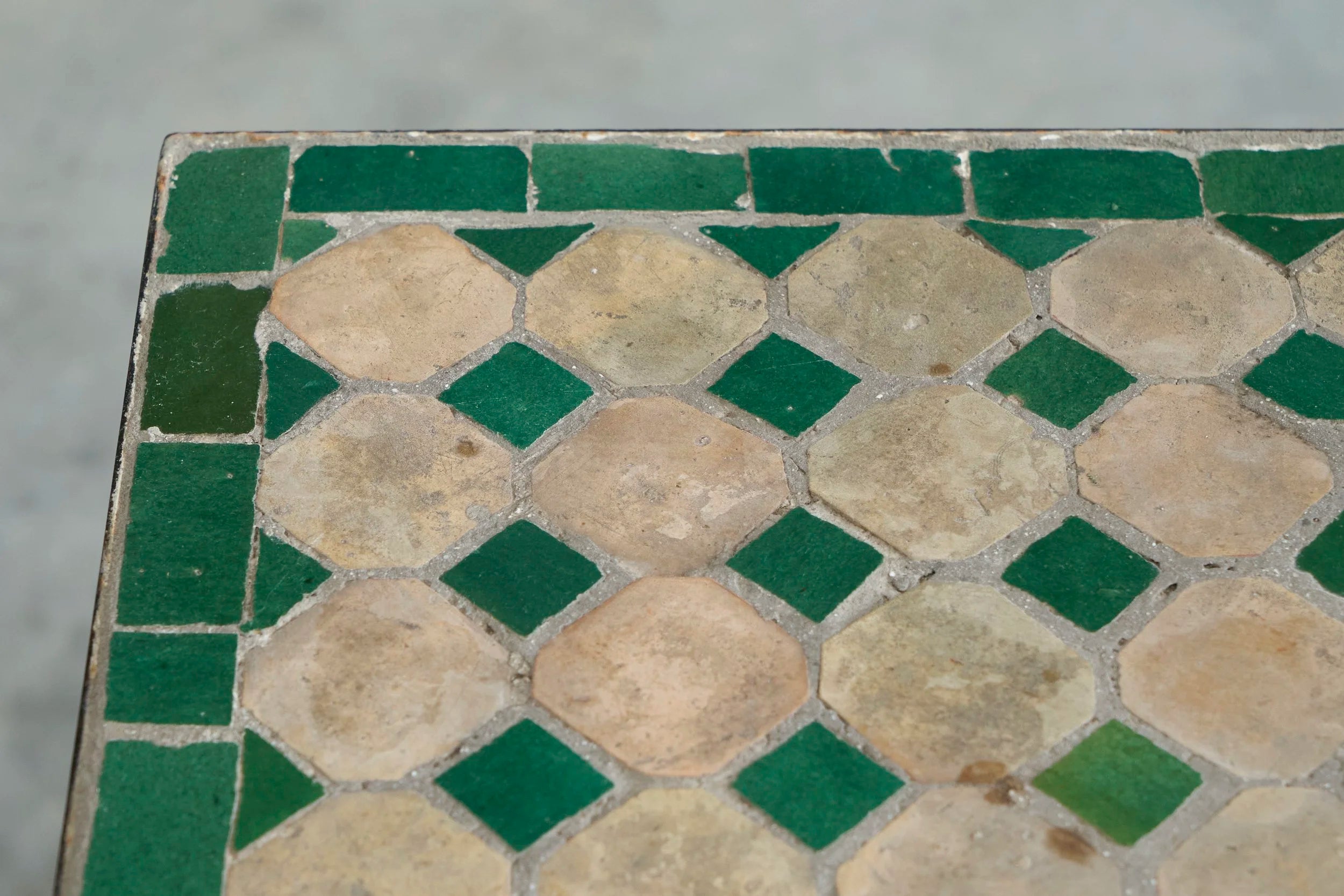 Art Deco Jean-Michel Frank Style Console Table in Patinated Iron and Tiles, 1940s — additional view