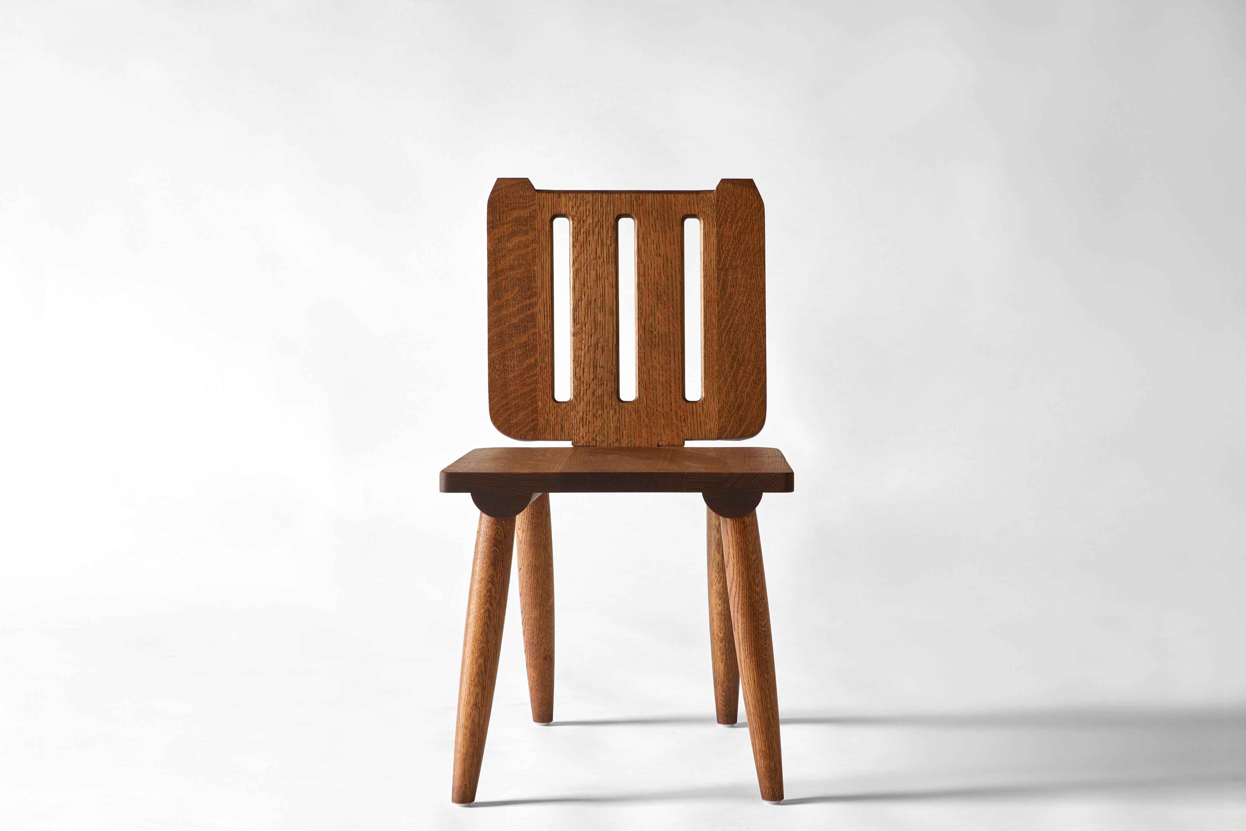 Alpine Chair — top view of wooden seat and slatted back