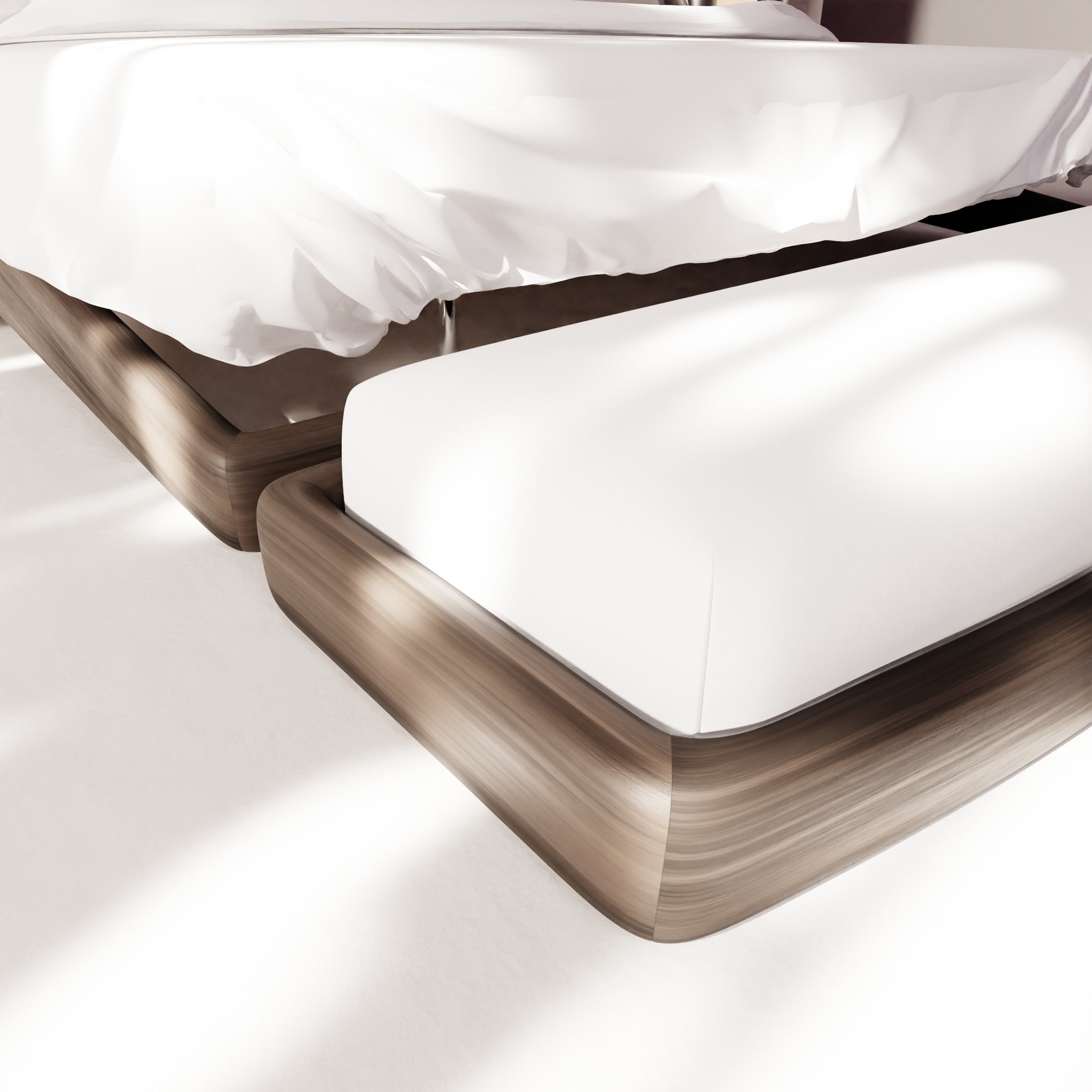 "Tusa" bed | walnut wood — close-up