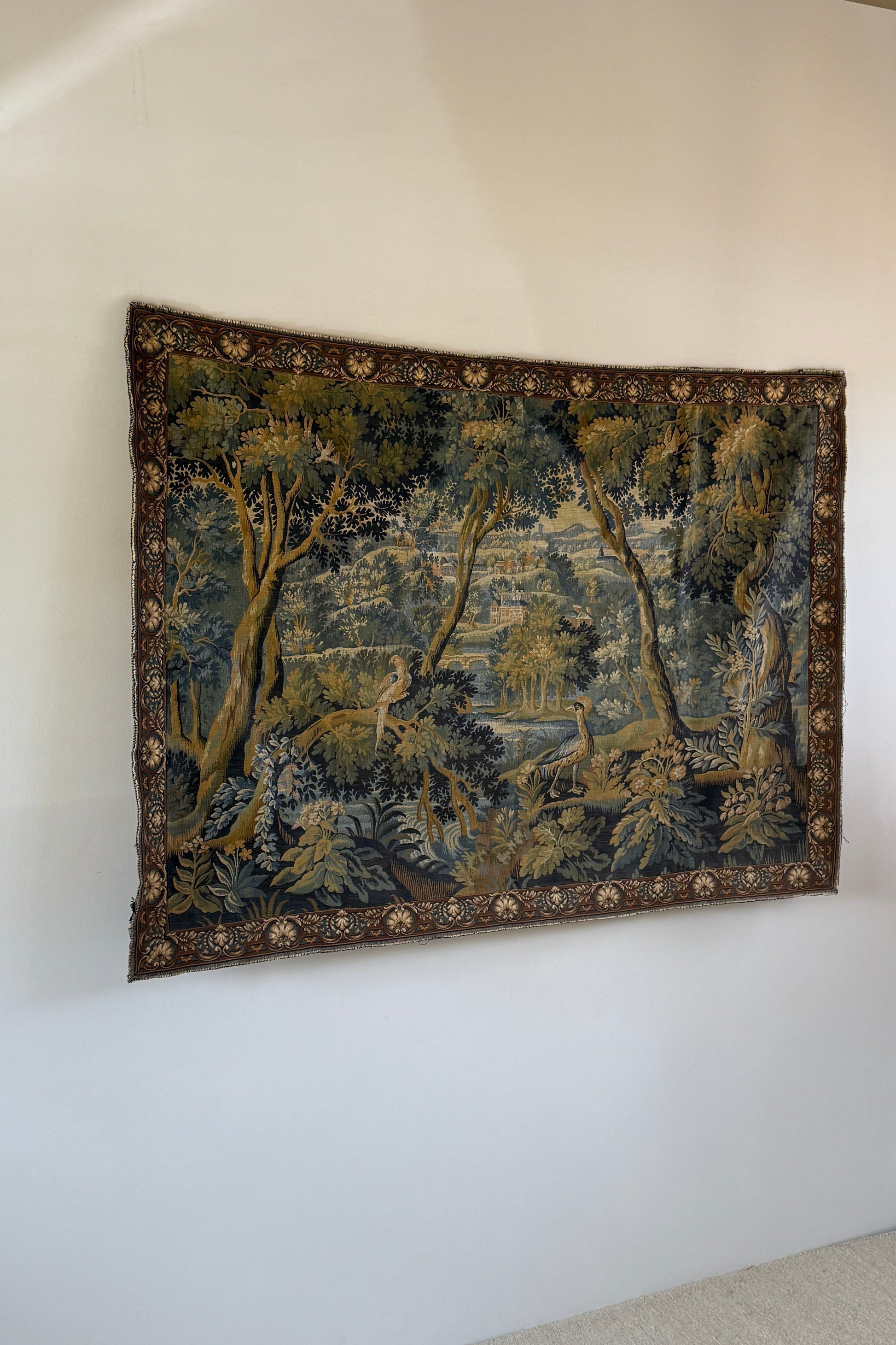 20th-Century Verdure Tapestry — detail view