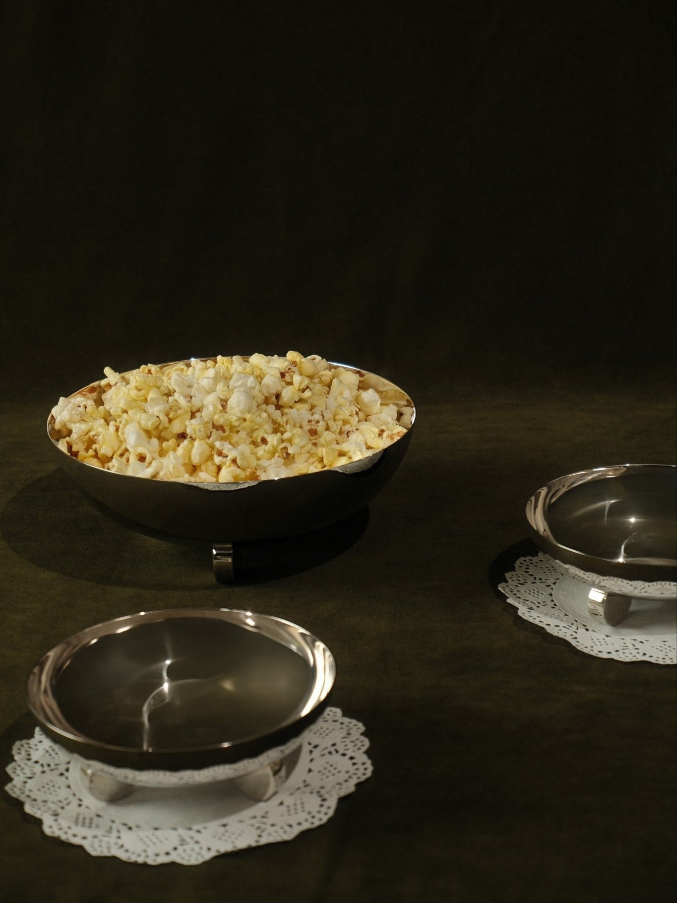 Set of 3 Ercuis Escapade Silver-Plated Bowls — close-up