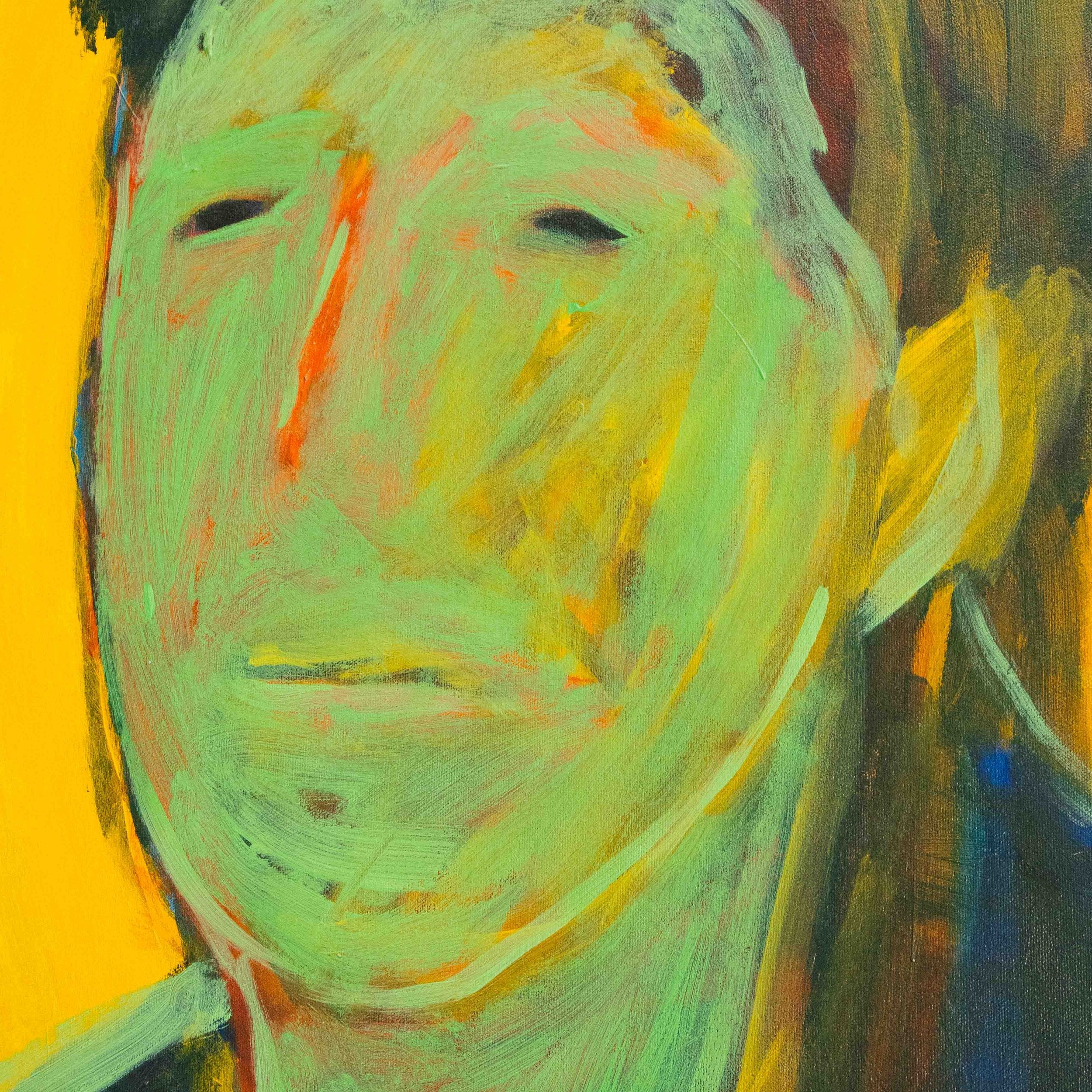 Glen Nicoll — Untitled (Green Portrait on Yellow Ground), Canada, 1990s by Séjour Studio | The Oblist
