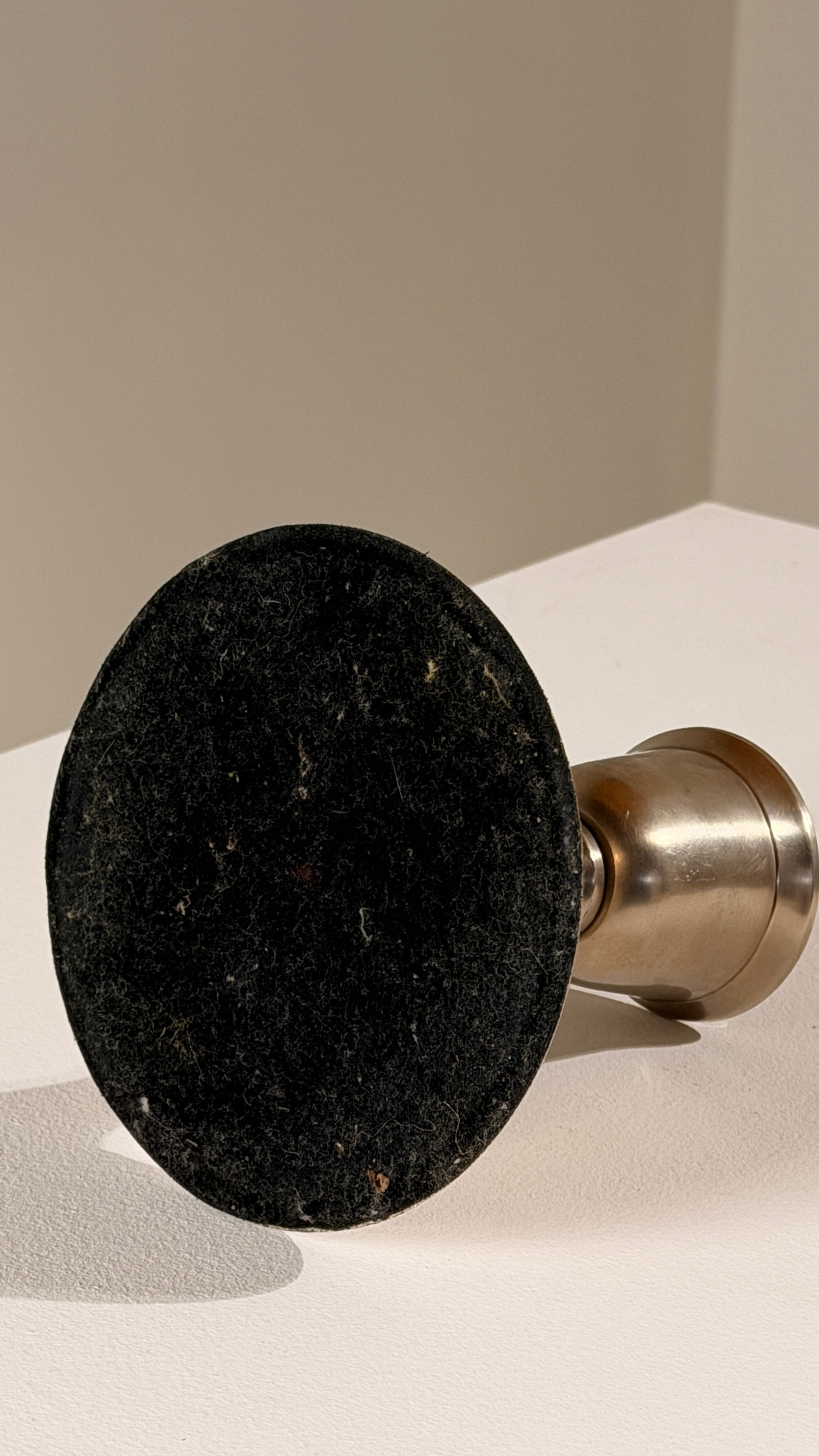 Silver-plated Metal Candleholders, France, circa 1930 — top view of base with felt padding