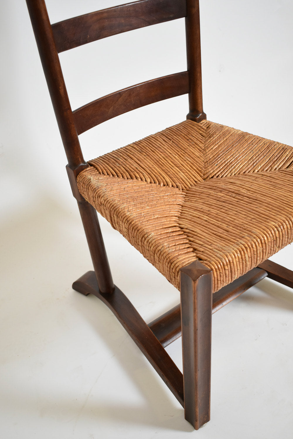 Wood and Straw Low Chair, 1950s — close-up