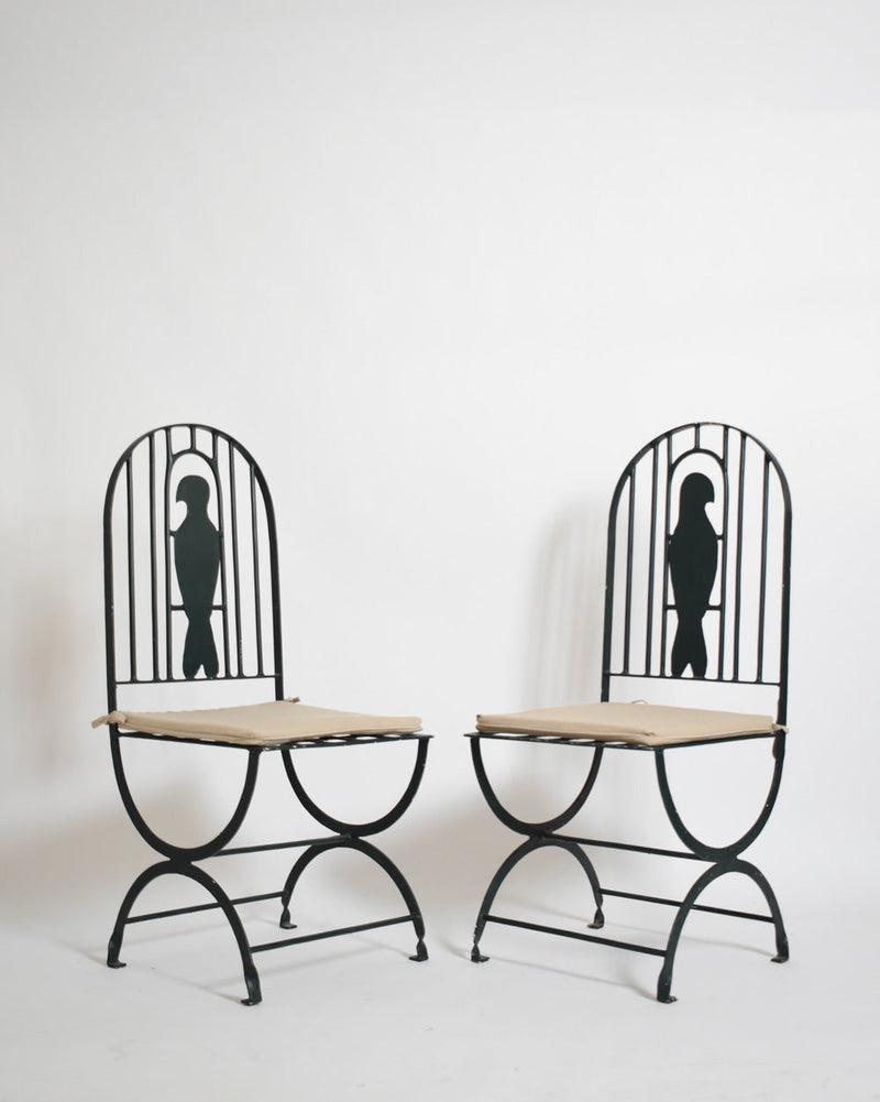 Pair of wrought iron bird cage chairs, 1960s. by Barracuda Interiors | The Oblist