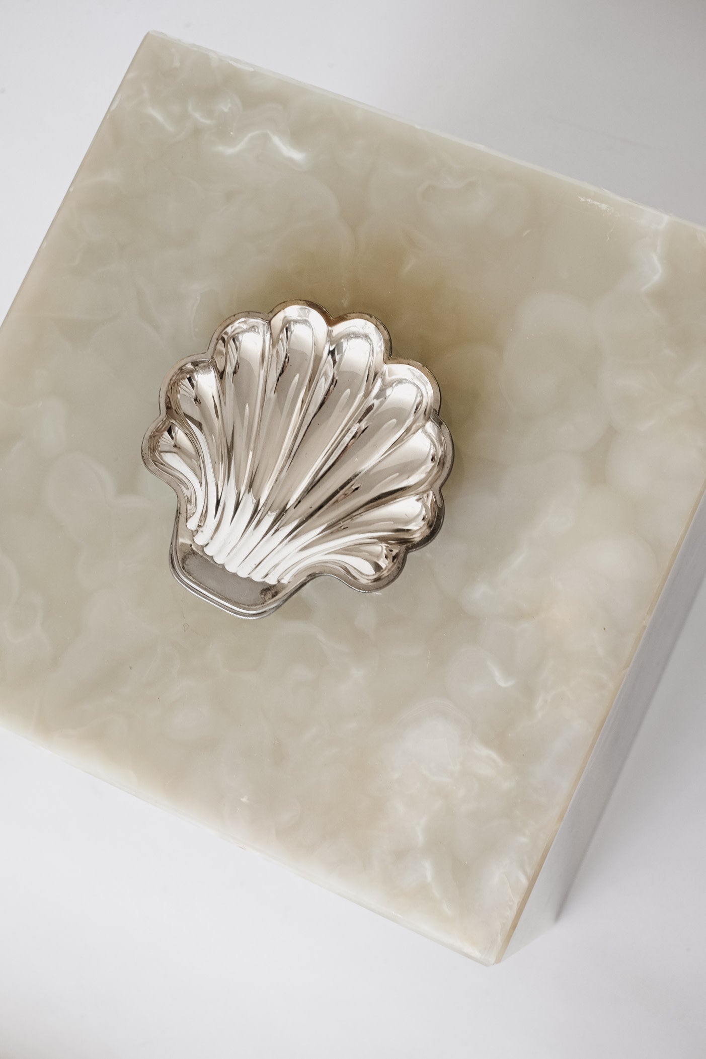 Silver-Plated Shell Dish — detail view