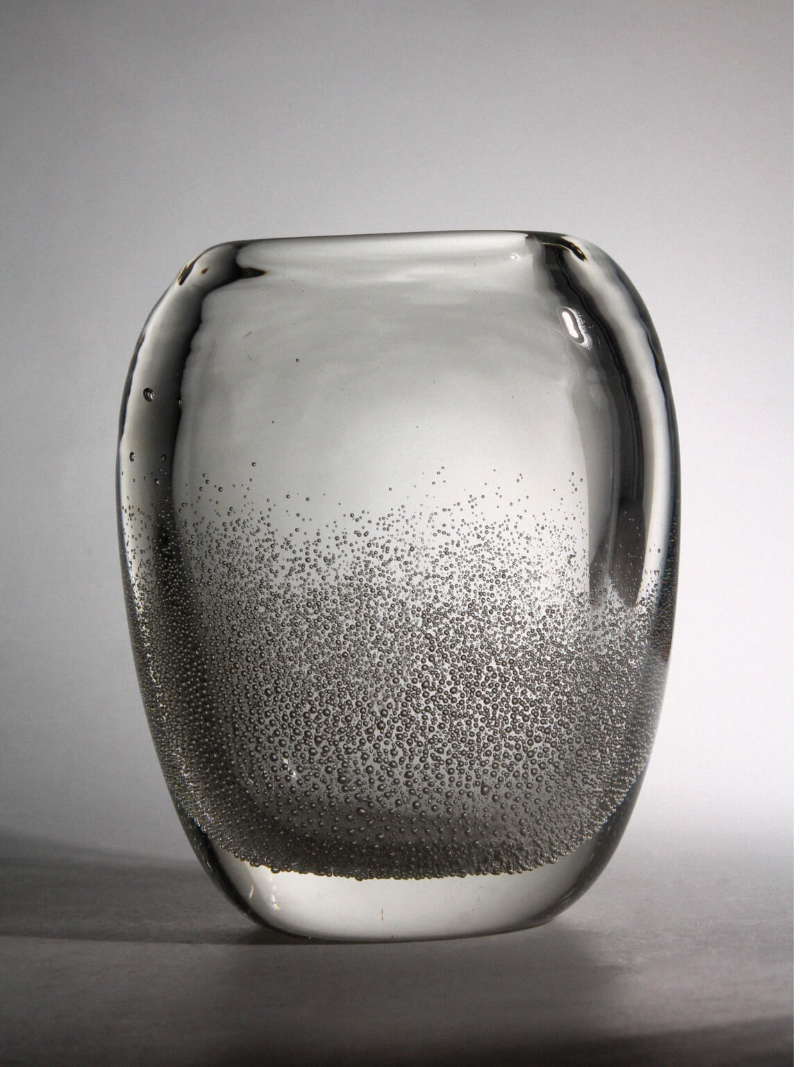 Vintage Swedish Crystal Bubbles Glass Vase, 1960s — detail view
