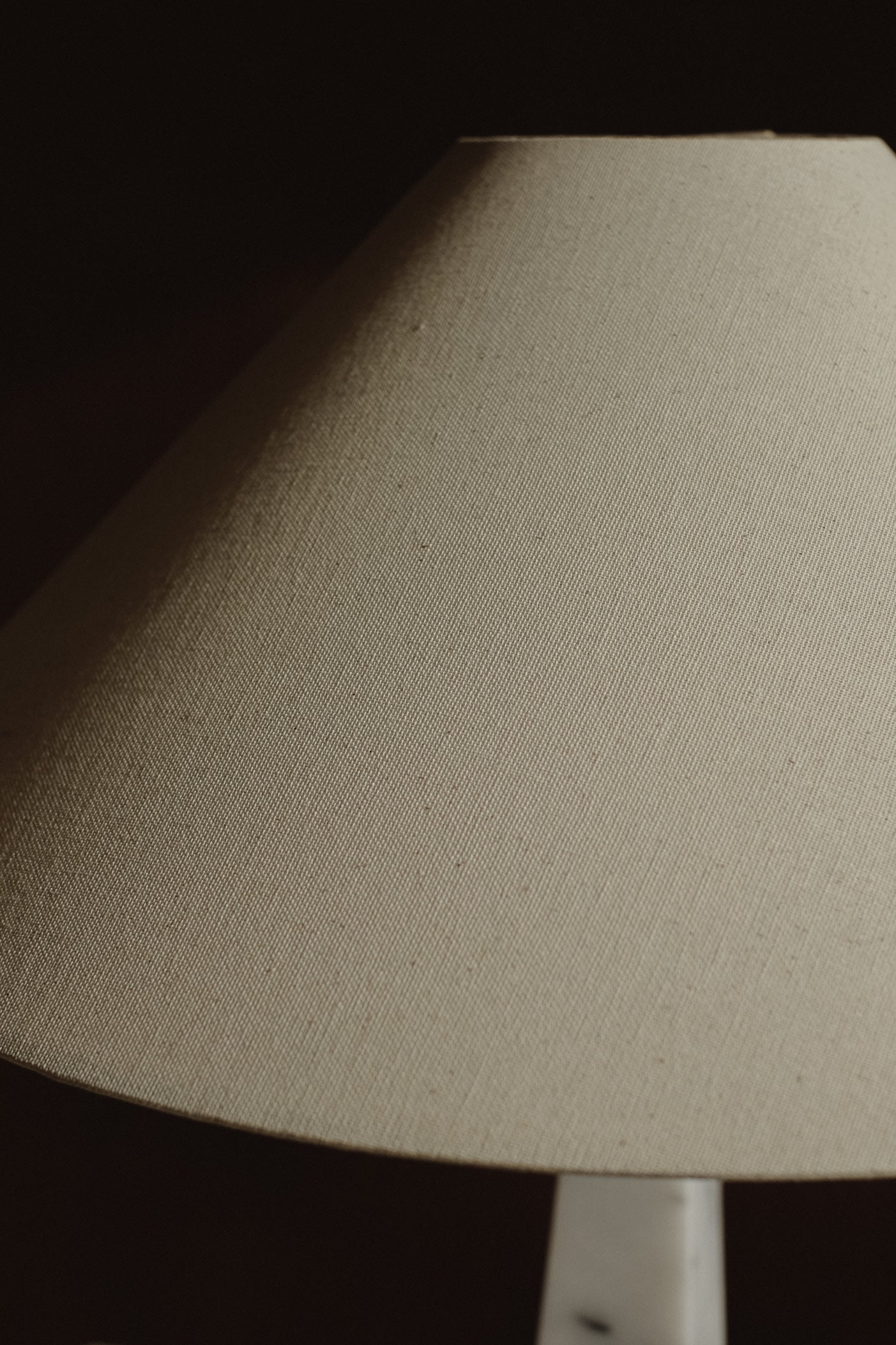 Marble Table Lamp — close-up of textured cream lampshade