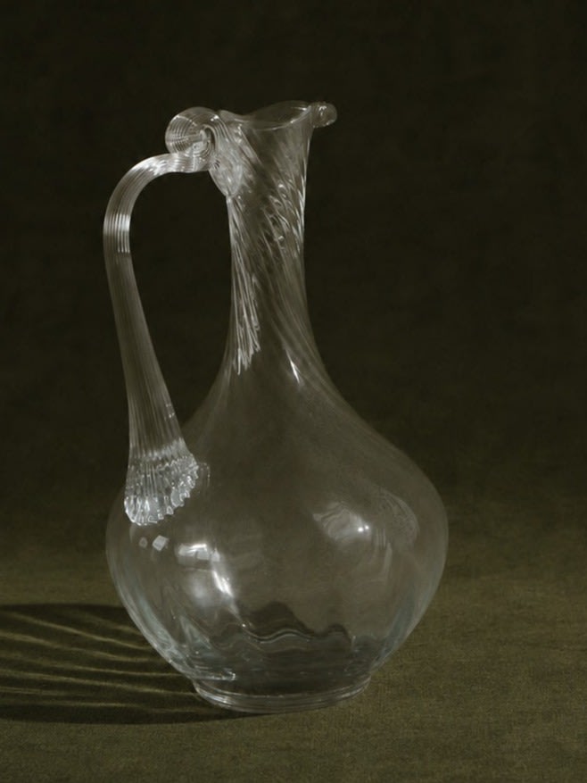 Hand-Blown Vintage Glass Pitcher — lifestyle setting