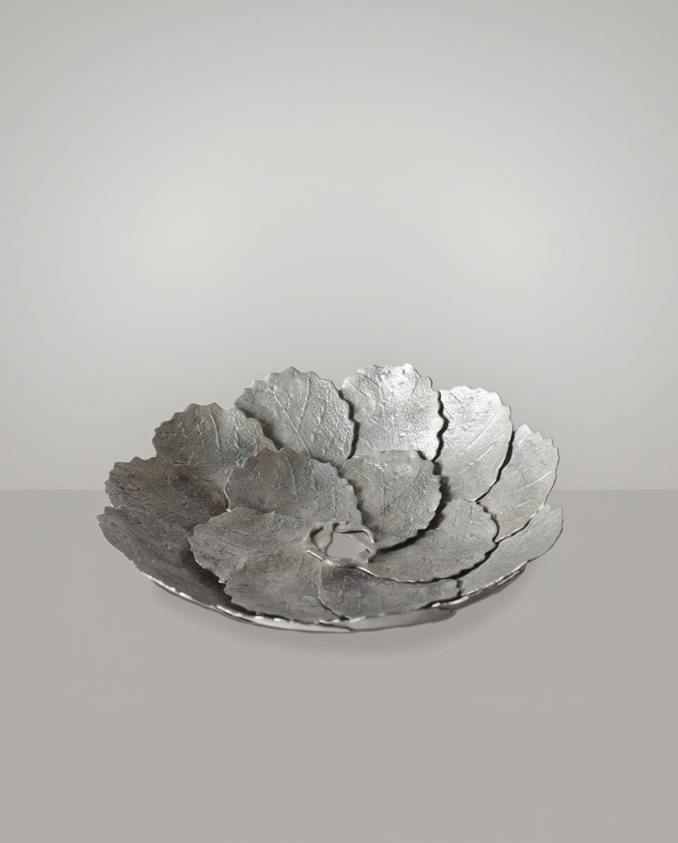 A large decorative 'Höstlöv' pewter dish, (1973) by RELIC LONDON | The Oblist