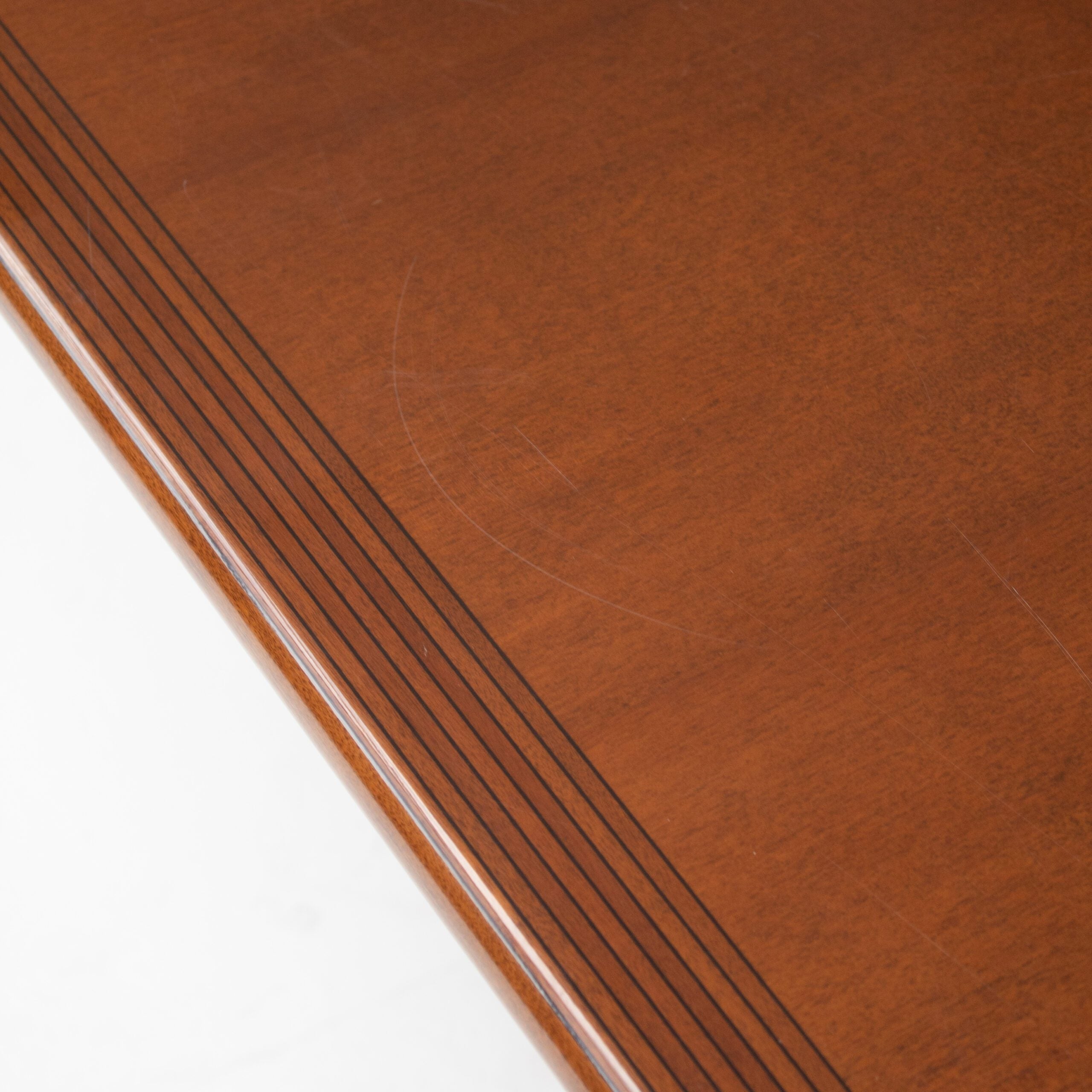 Afra & Tobia Scarpa Dining Table in Walnut with Graphic Inlay — in context