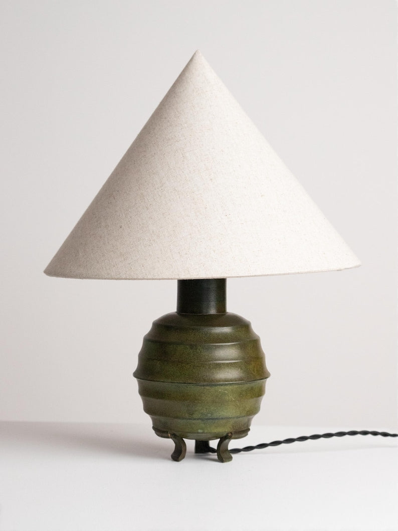 Art Deco Ribbed Metal Table Lamp by Studio Ecubed | The Oblist