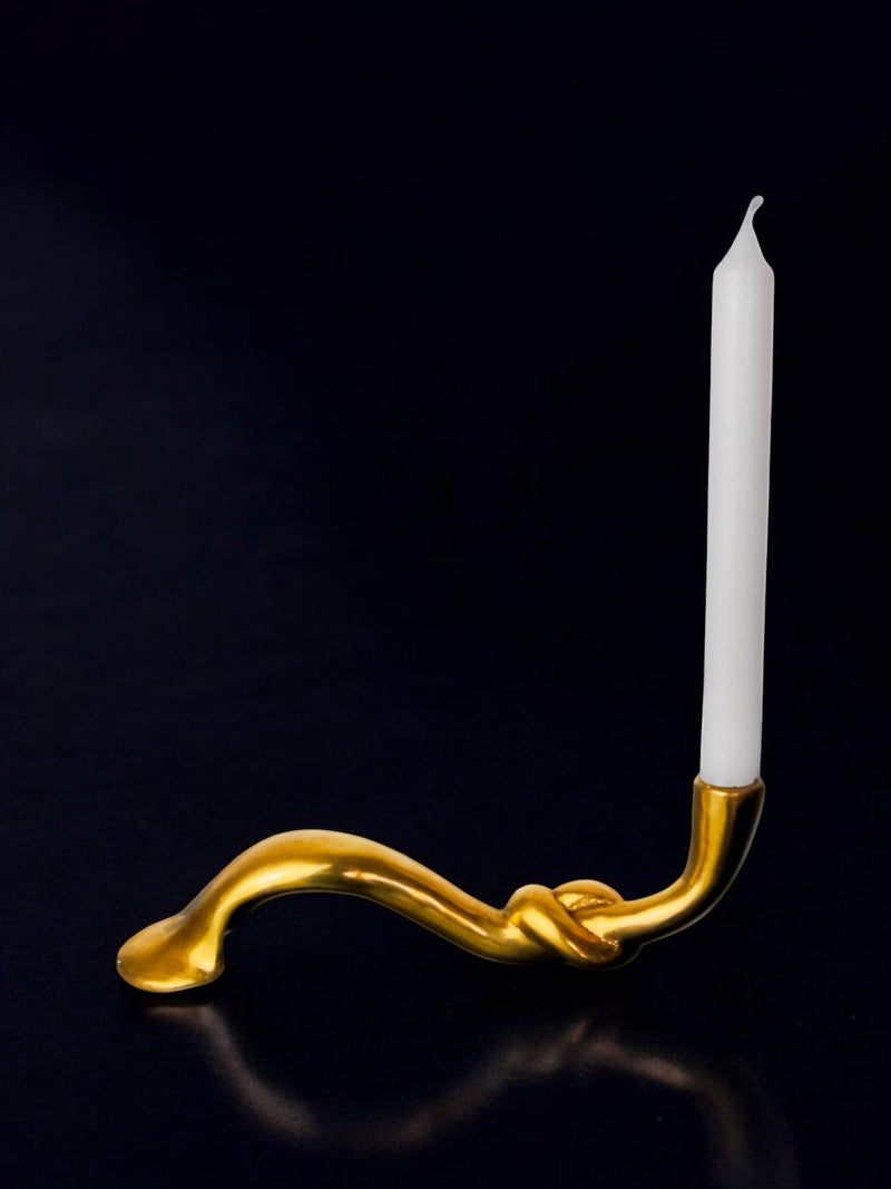 Knot Candleholder in Bronze, Italy, 1970s by Malamar Studio | The Oblist — handcrafted bronze design