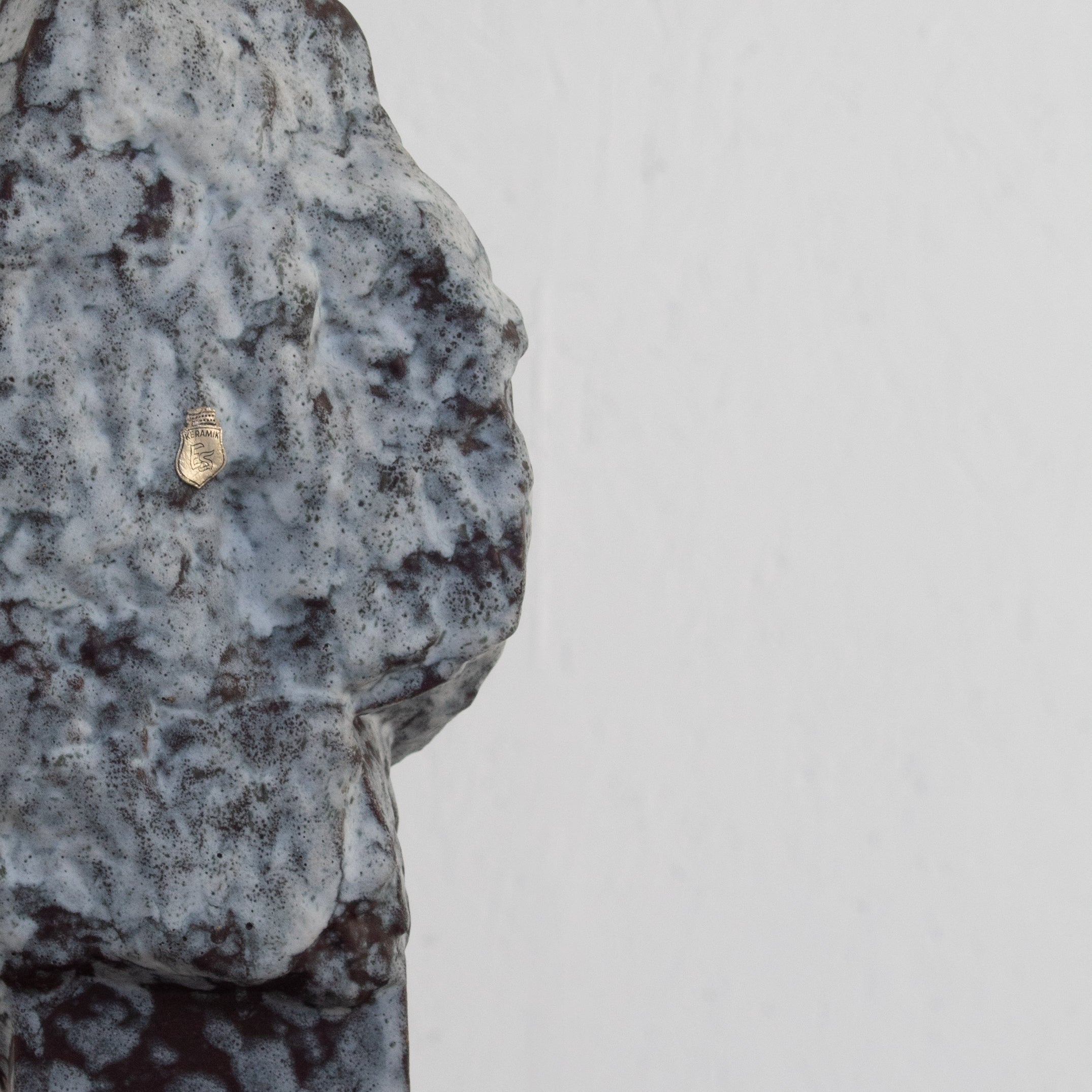 German Ceramic Vase with Sculptural Form — detail view