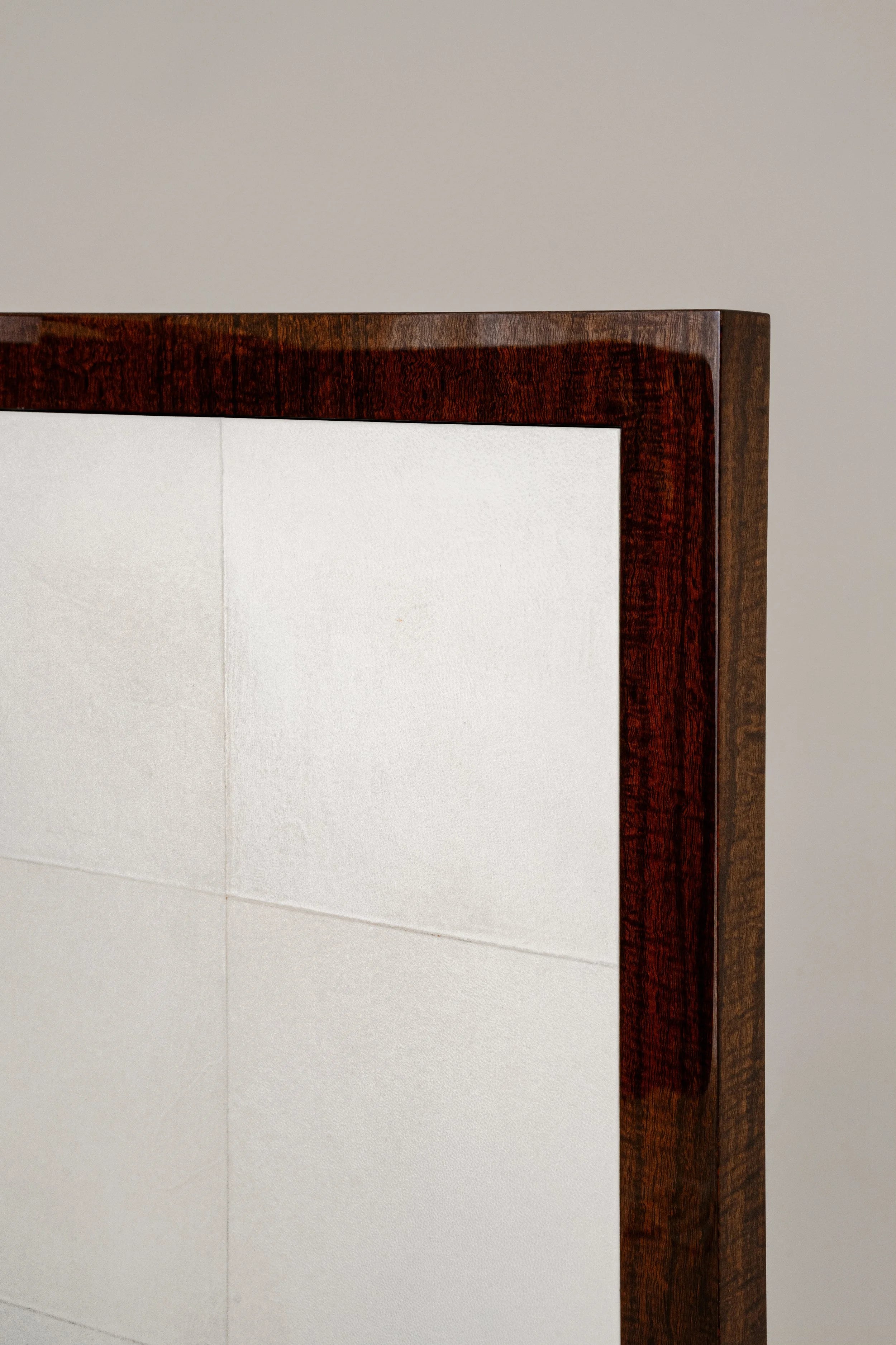 Additions Half Screen - Handcrafted in Wood Veneer & Parchment — close-up