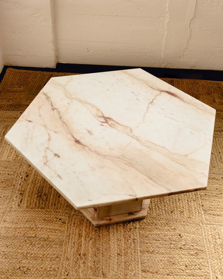 Italian Pink Marble Coffee Table
