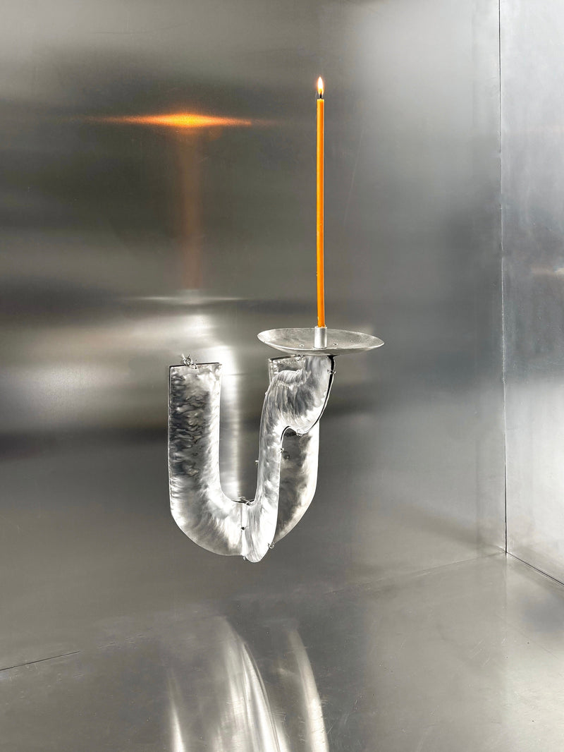 Phaedra Candle Holder Wall by Bregje Sliepenbeek | The Oblist — handcrafted clear glass