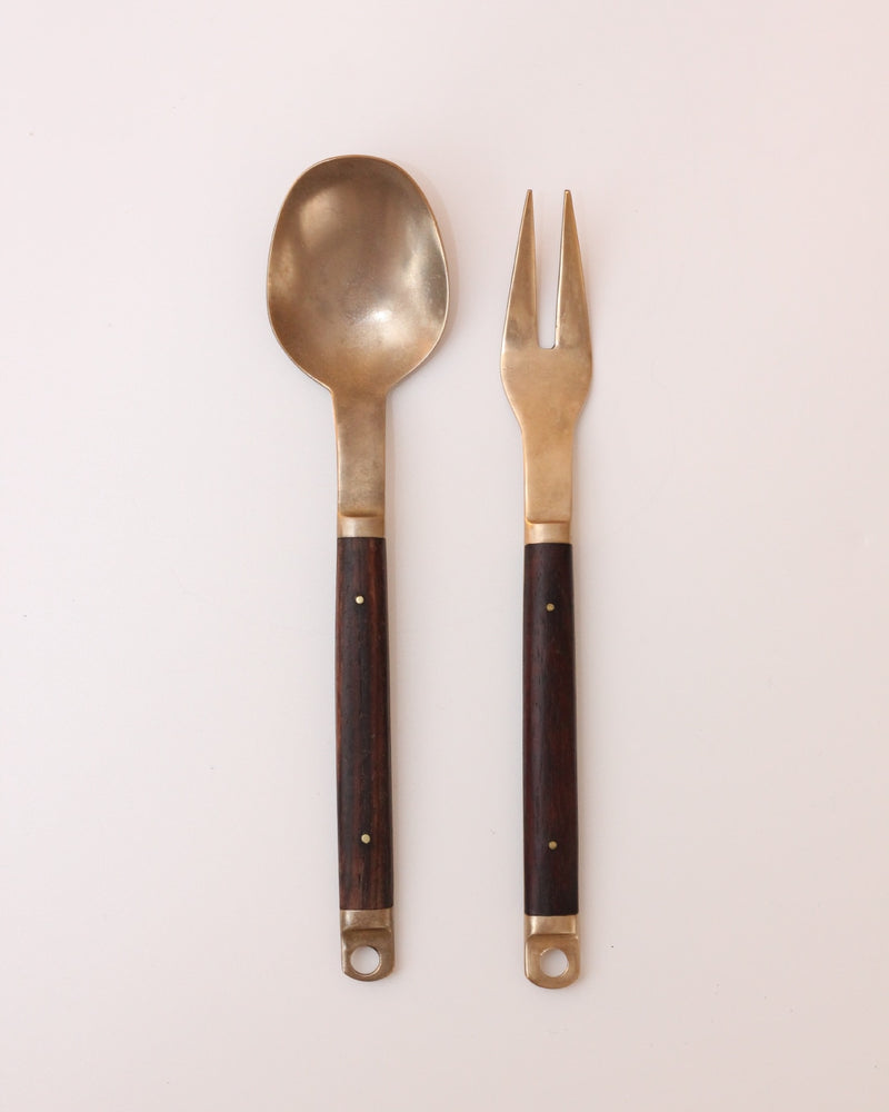 Serving pair by Carl Cohr by Boga Avante Shop | The Oblist — brass and wood design