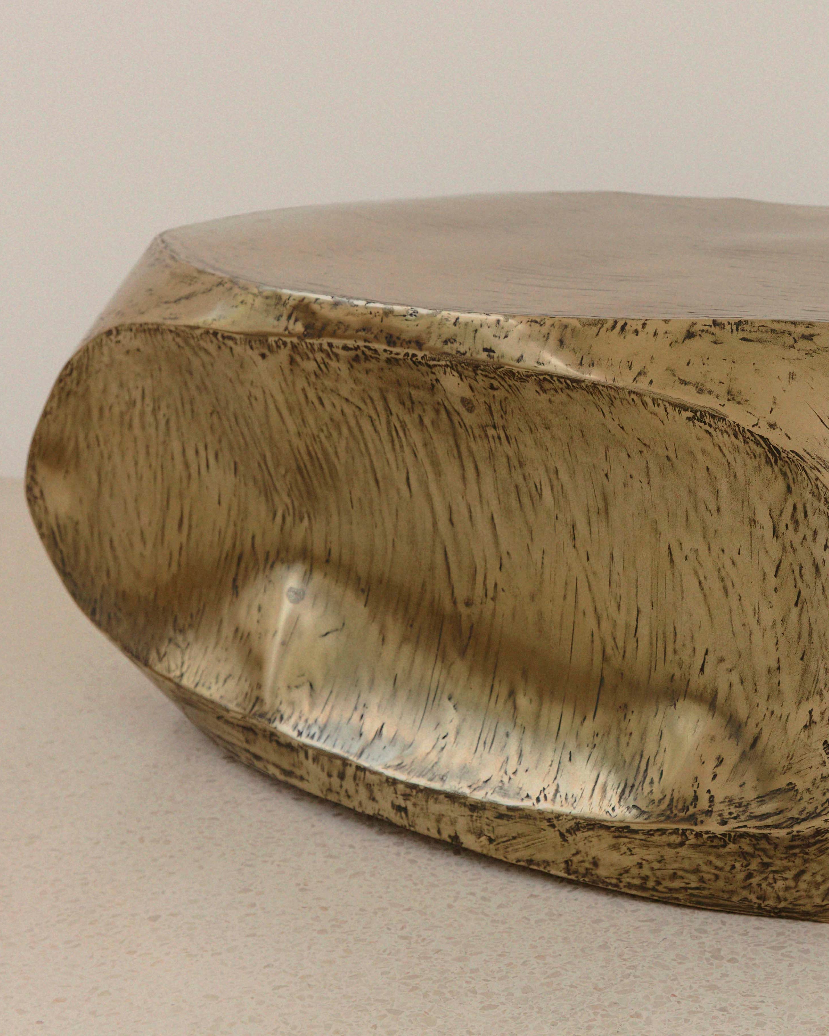 The ROCHER Medium Coffee Table in Brass Resin