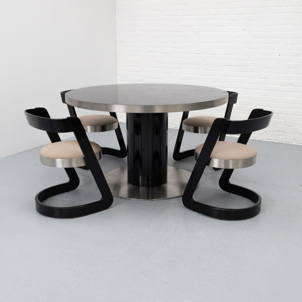 Willy Rizzo Dining Set 1970s — side angle
