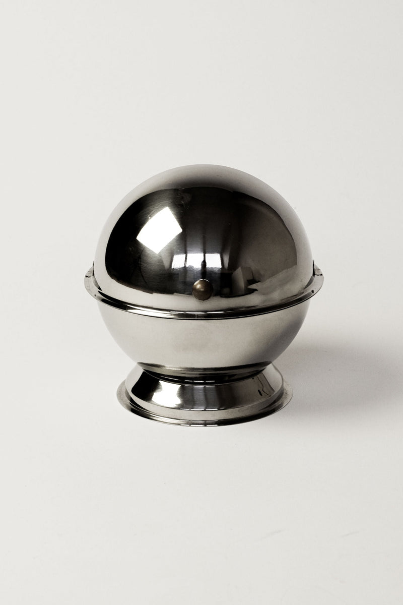 Circle Sugar Bowl — close-up of polished metal surface